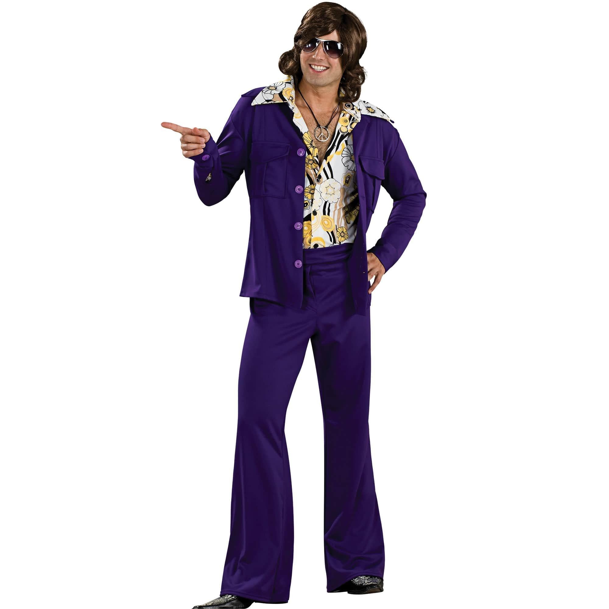 Men's Purple 1970's Disco Leisure Suit