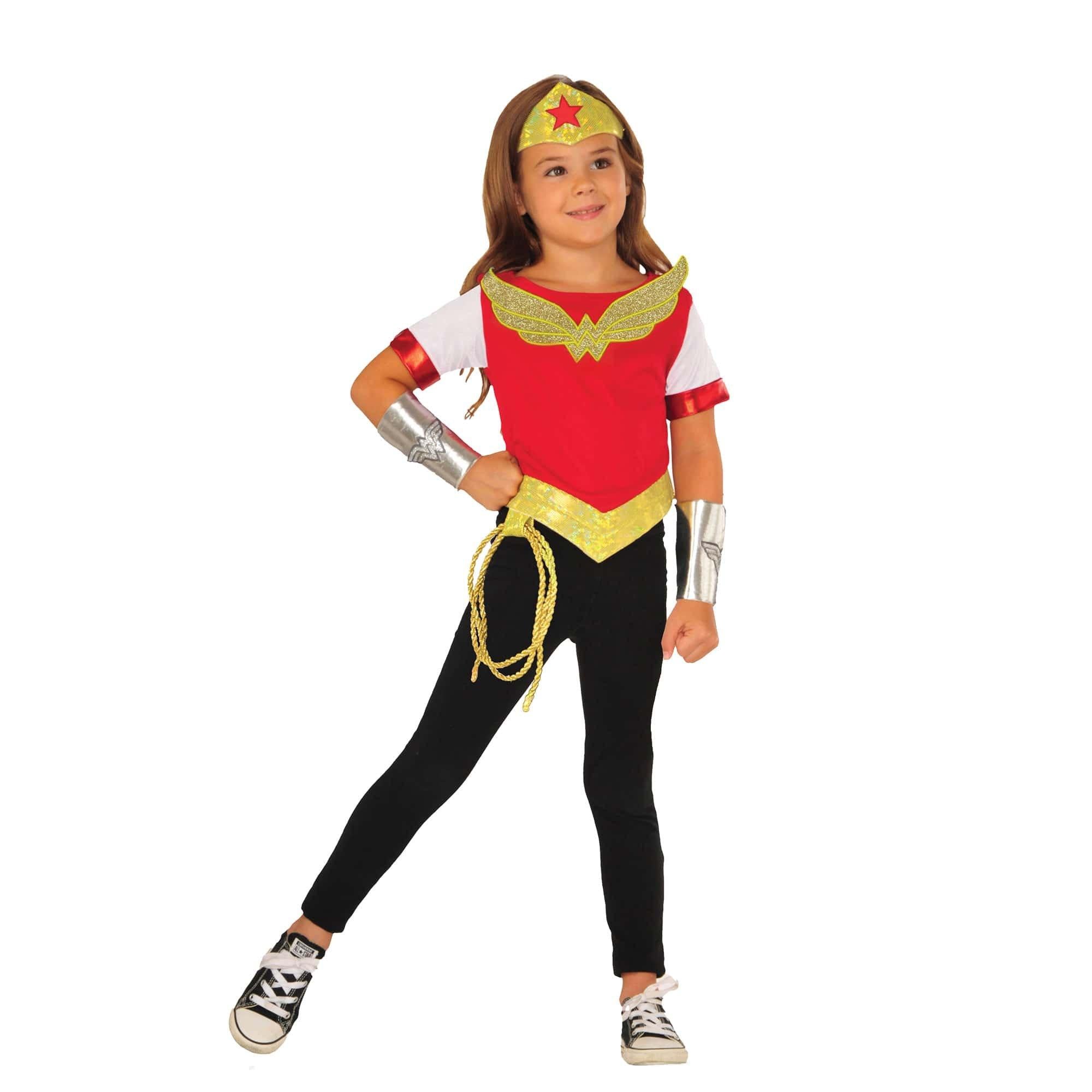 Girls' DC Superhero Wonder Woman Shirt and Accessory Set