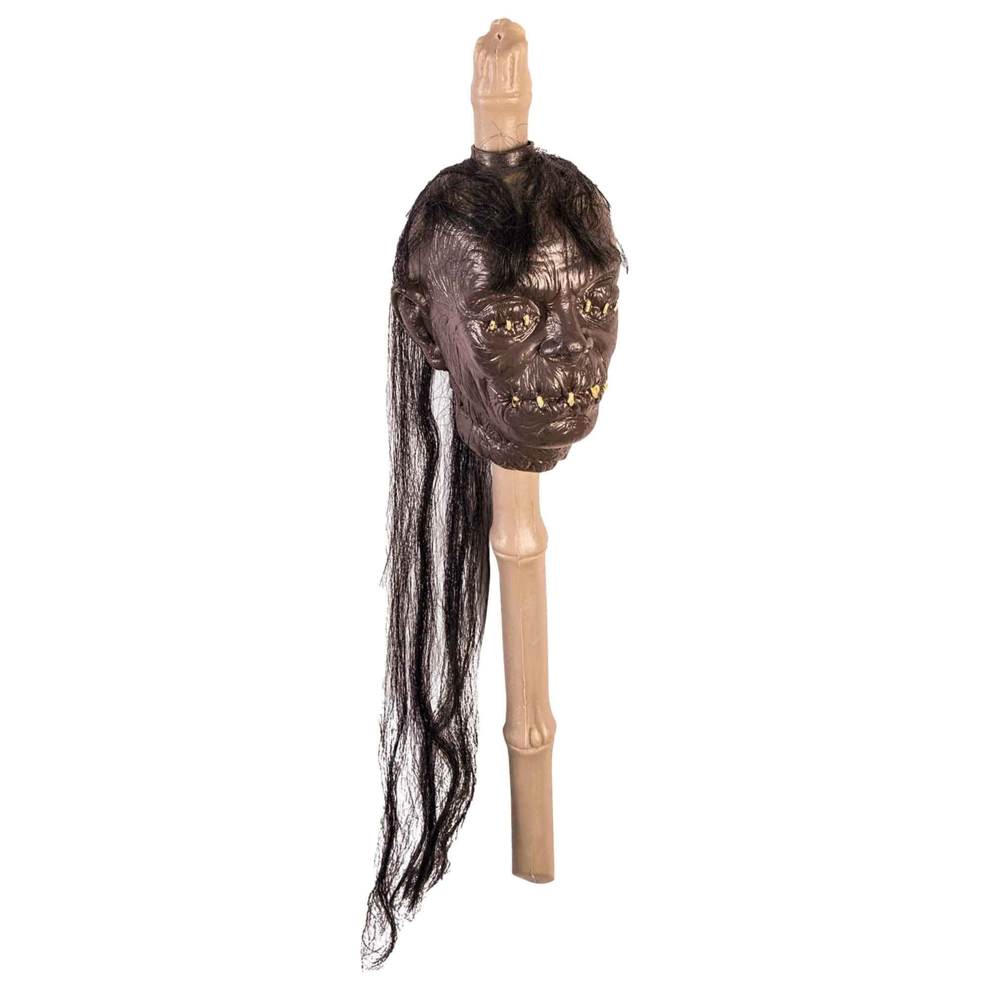 19.5-inch Voodoo Witch Doctor Shrunken Head on a Stick