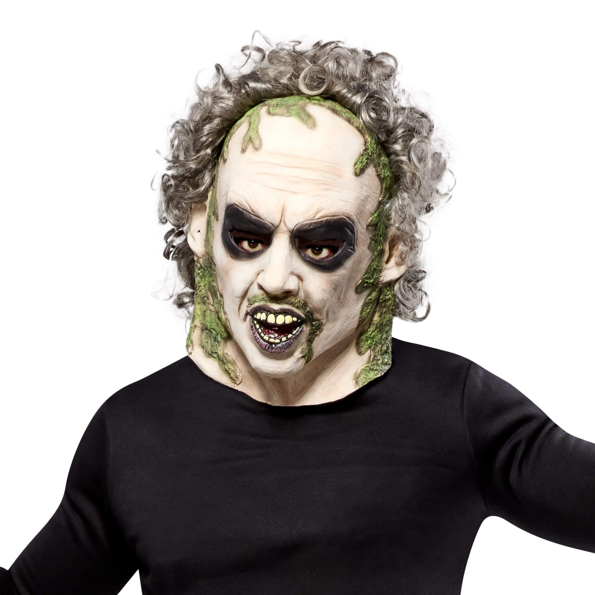 Adult Beetlejuice Overhead Latex Mask with Hair