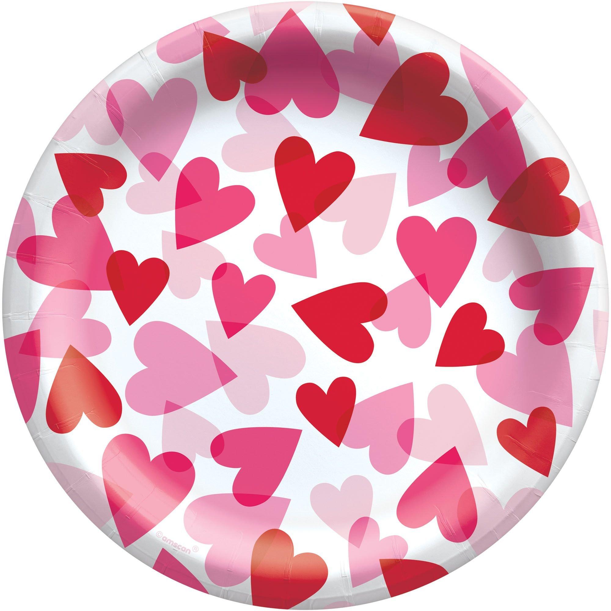 Heart Party Paper Lunch Plates, 8.5in, 8ct