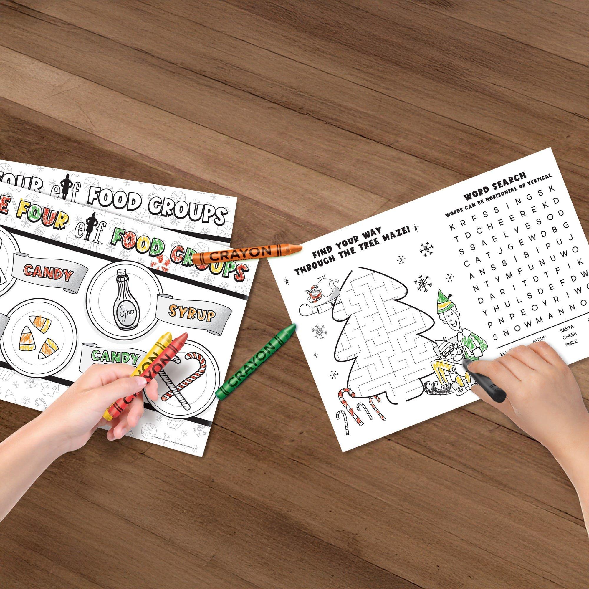 Elf Kids Coloring Placemat, 24ct