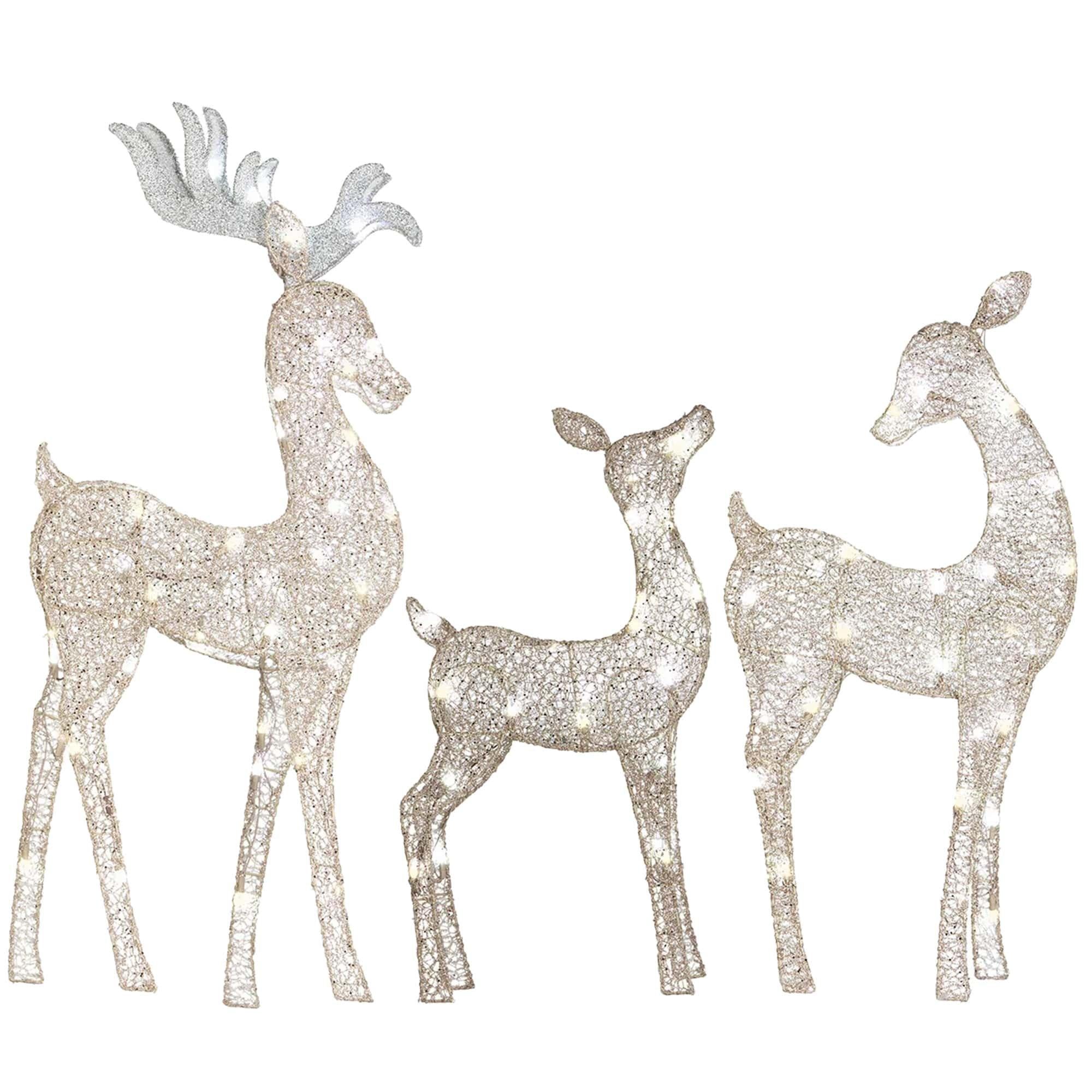 4 Foot Christmas Reindeer Family Flat-tastic Light Up Lawn Decoration