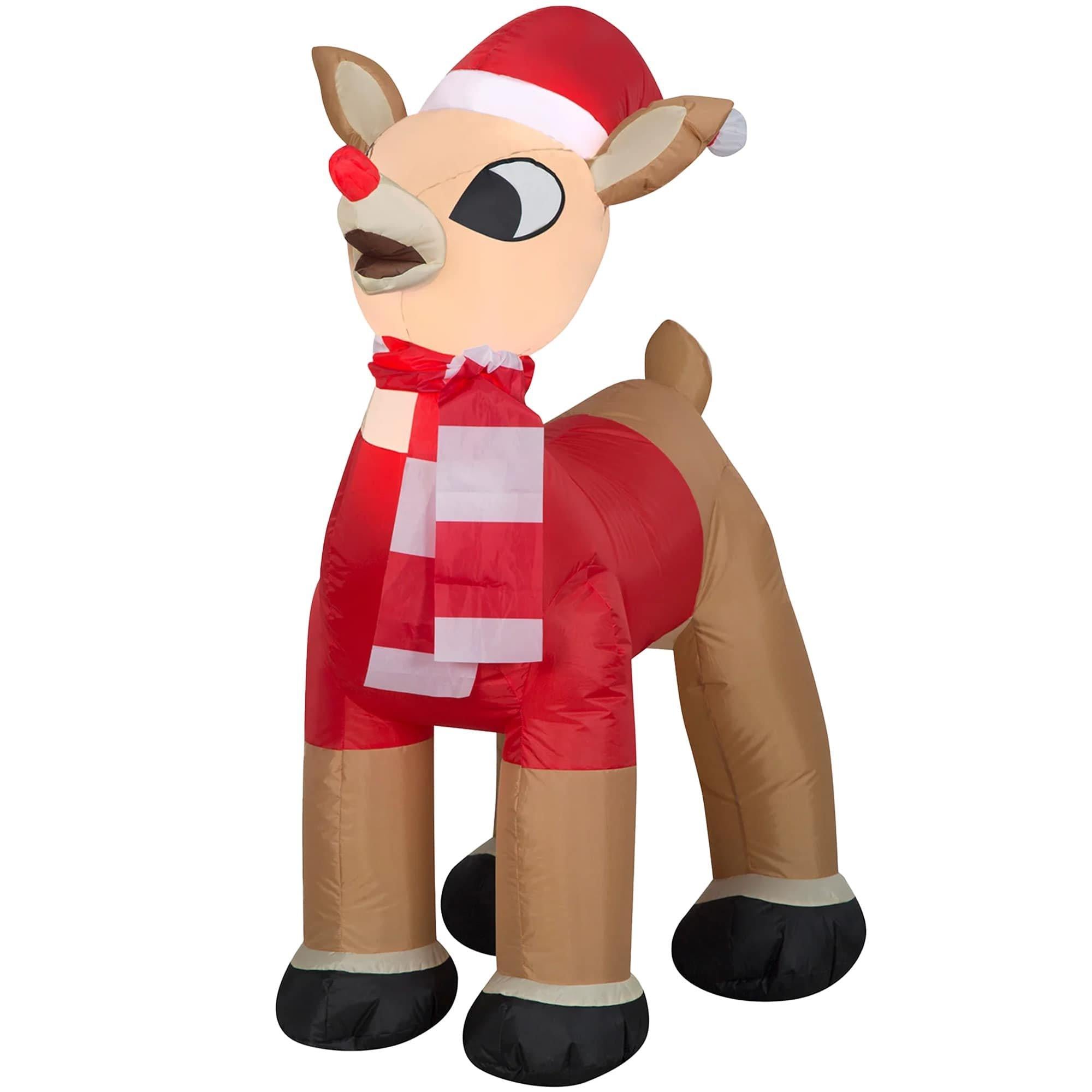 3.5 Foot Rudolph the Red-Nosed Reindeer Light Up Christmas Inflatable Lawn Decoration