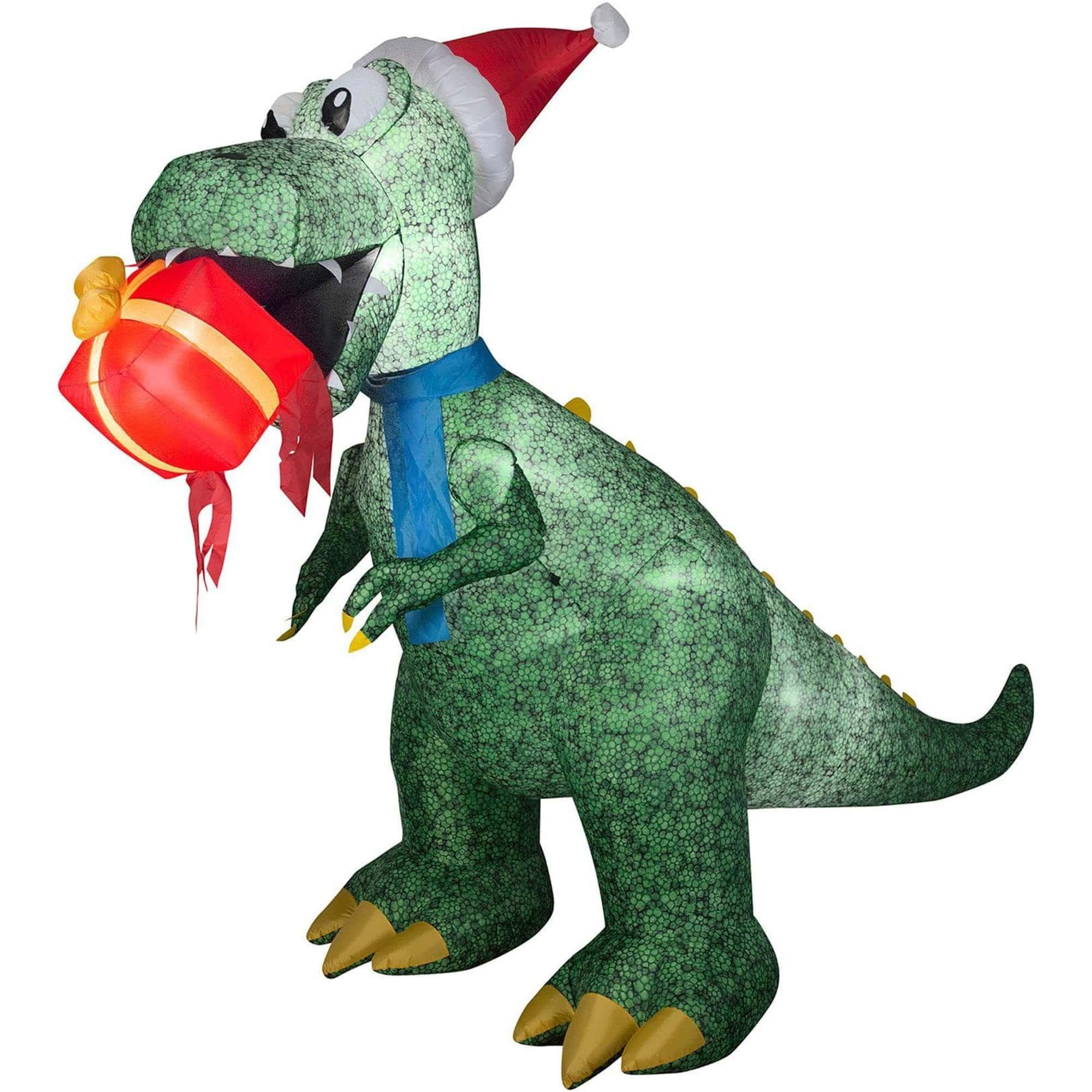 7 Foot T-Rex Light Up Christmas Inflatable Lawn Decoration