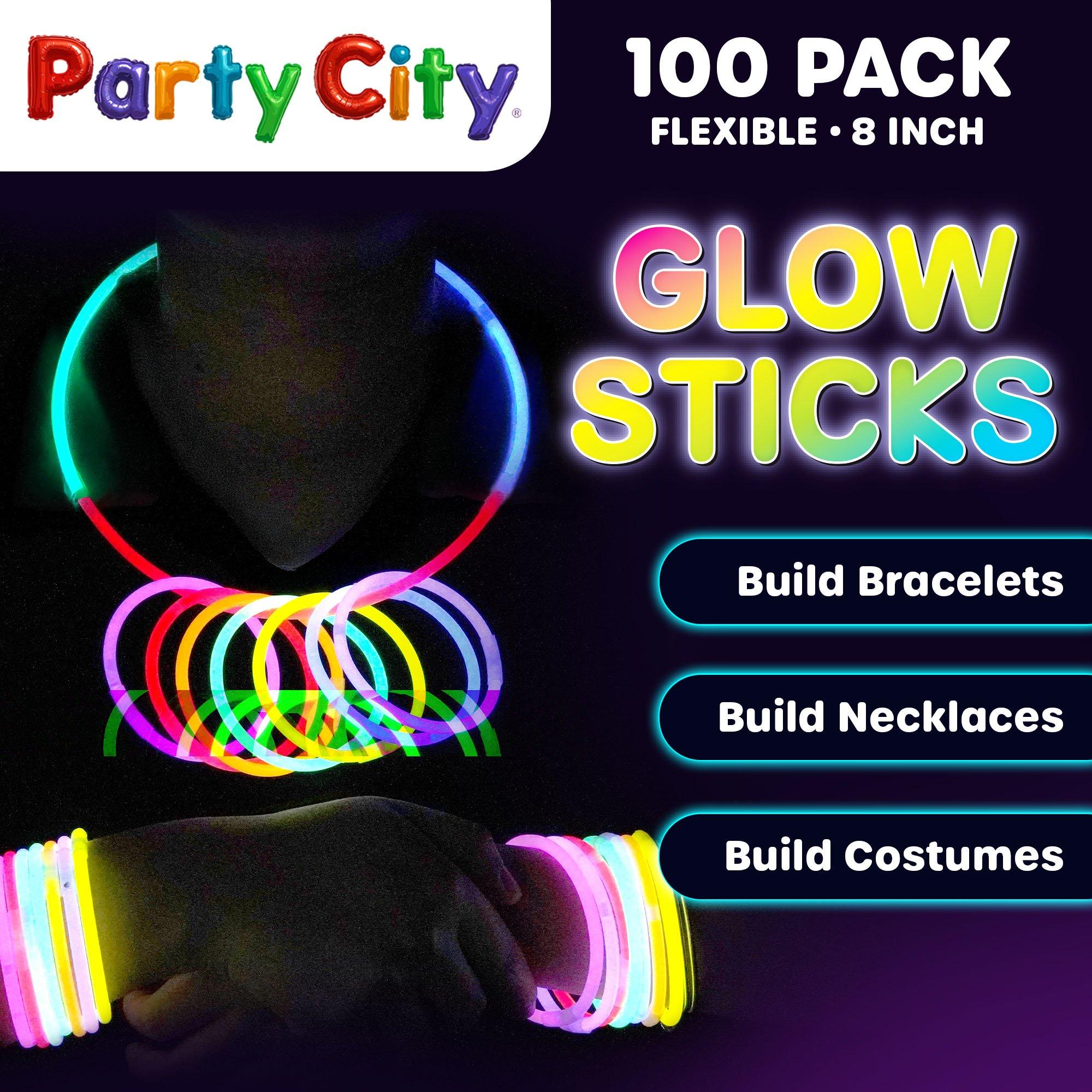 Glow Stick 8 Inch Bendable Party Favor Bulk Party Pack Multicolored 101pk