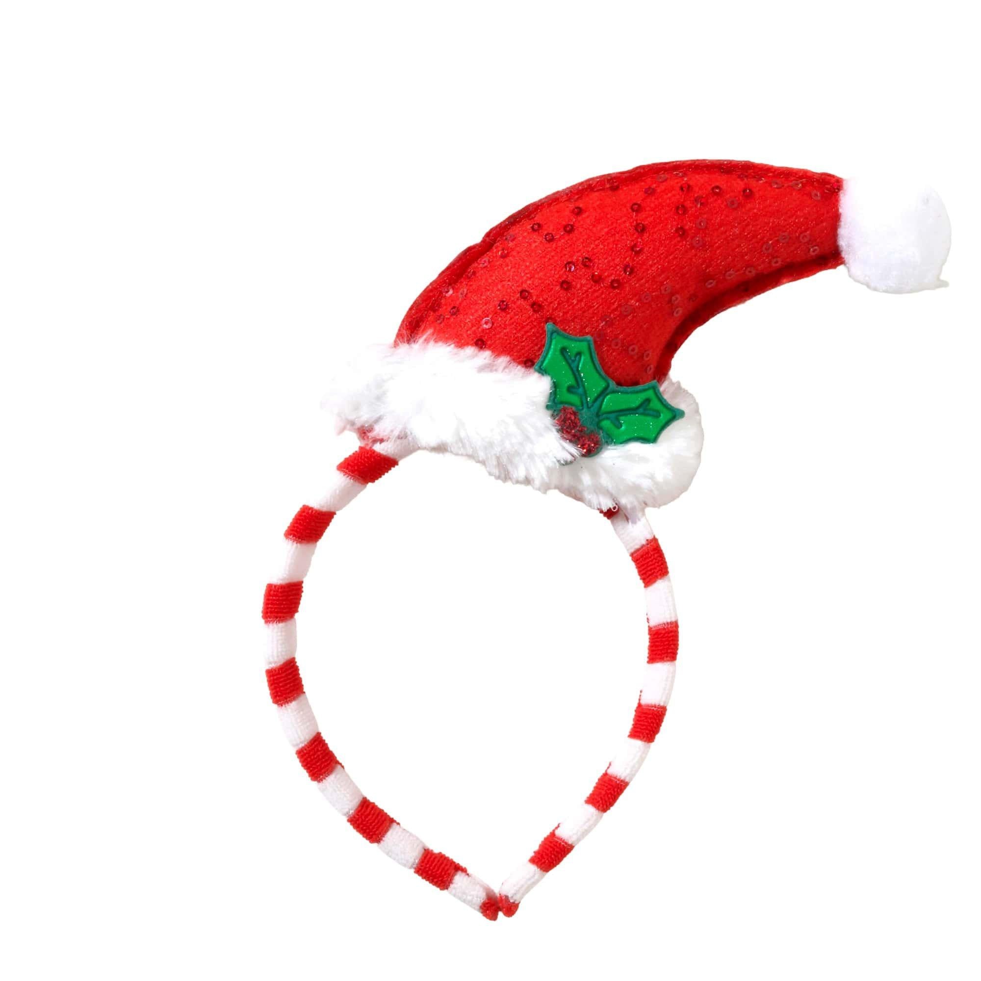 Adult Santa Hat w/ Mistletoe Headband
