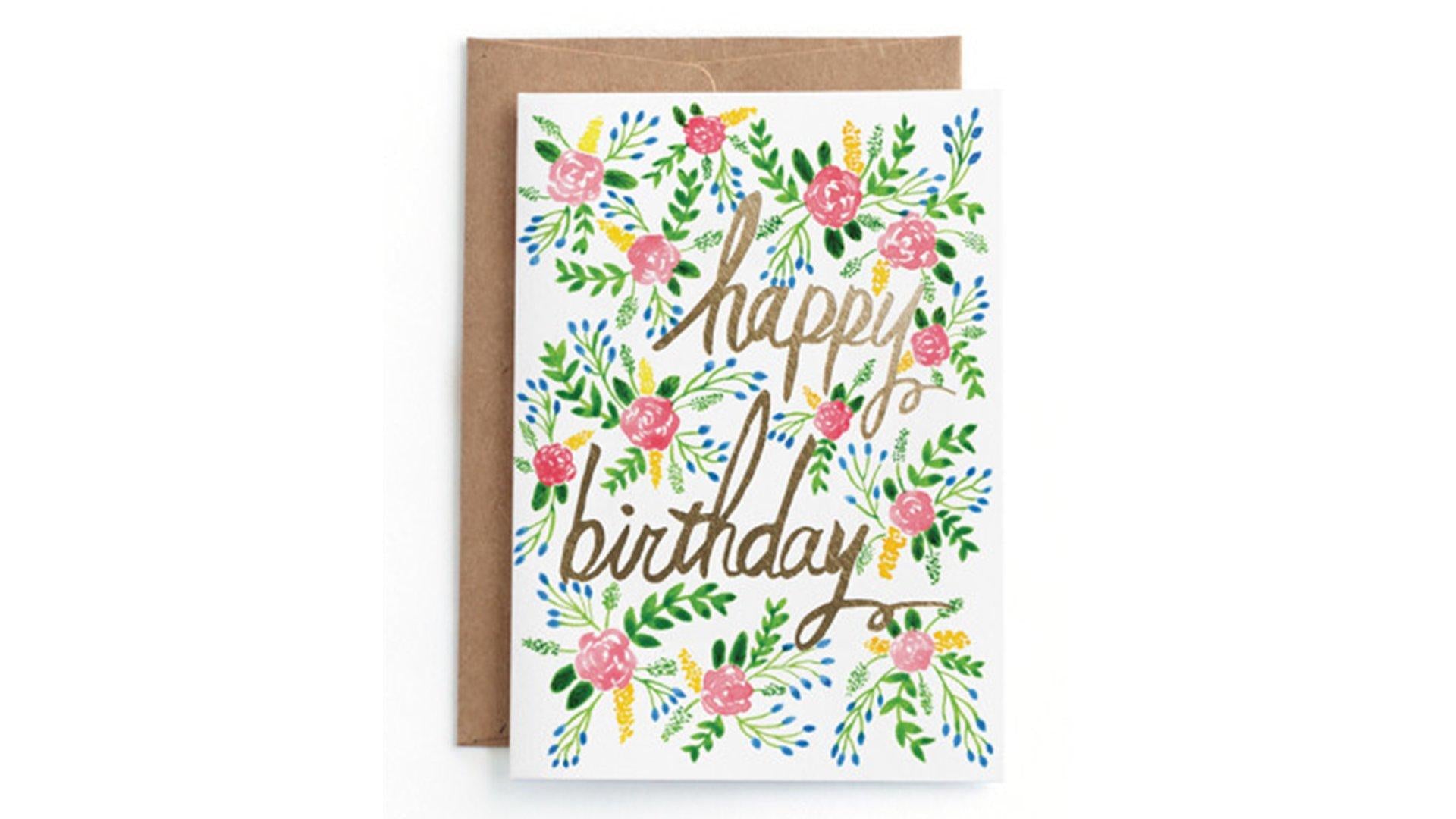 Minted Floral Birthday Card