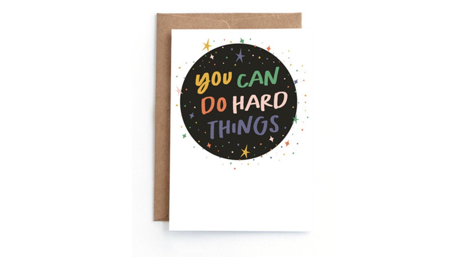 Minted Do Hard Things Thinking of You Card