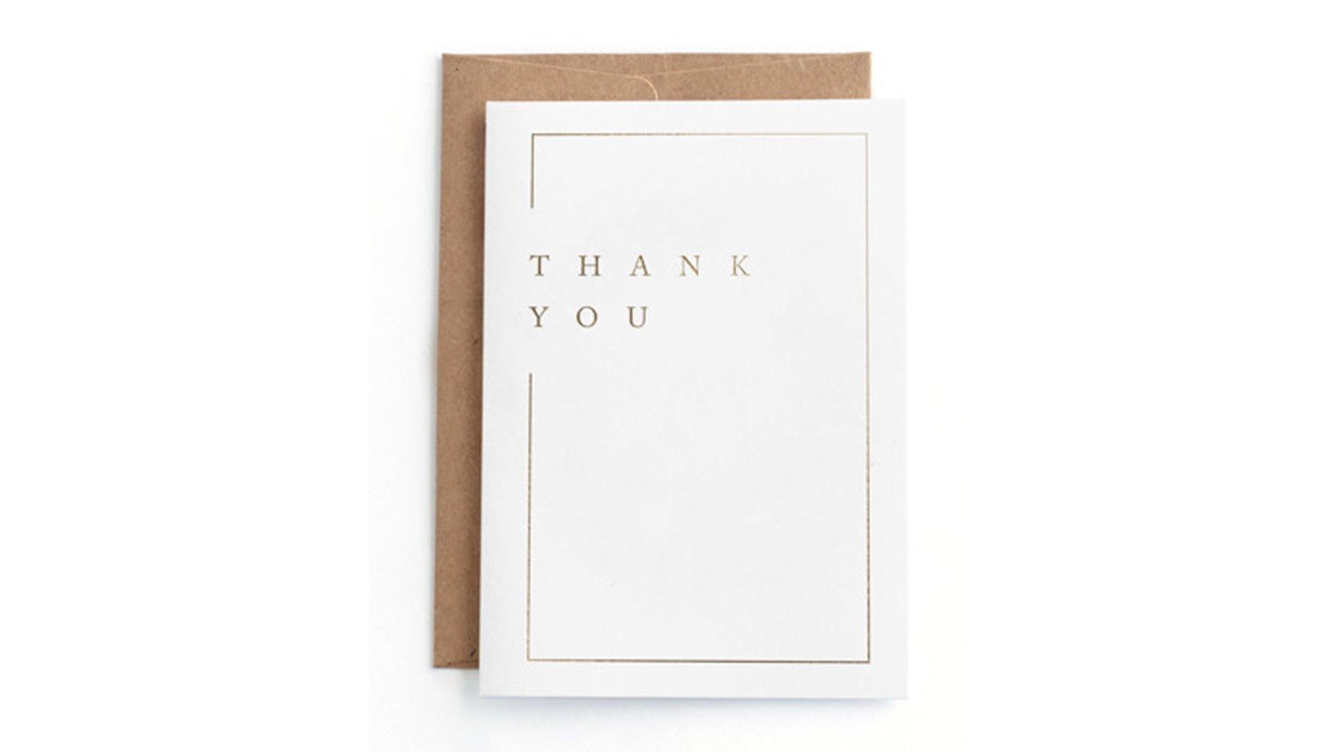 Minted Gilded Border Thank You Card