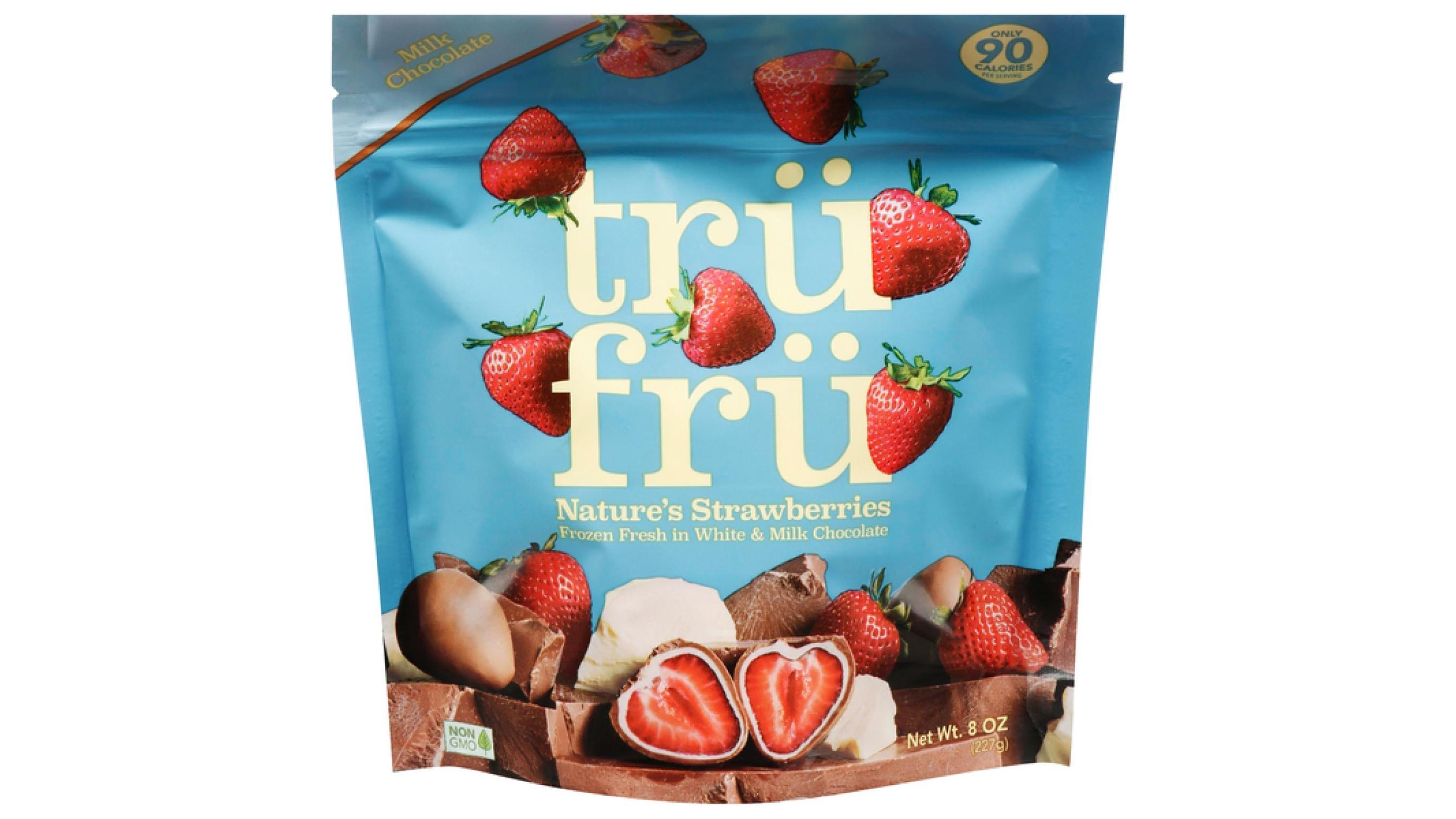 Tru Fru Frozen Fresh Strawberries in White & Milk Chocolate (8 oz)