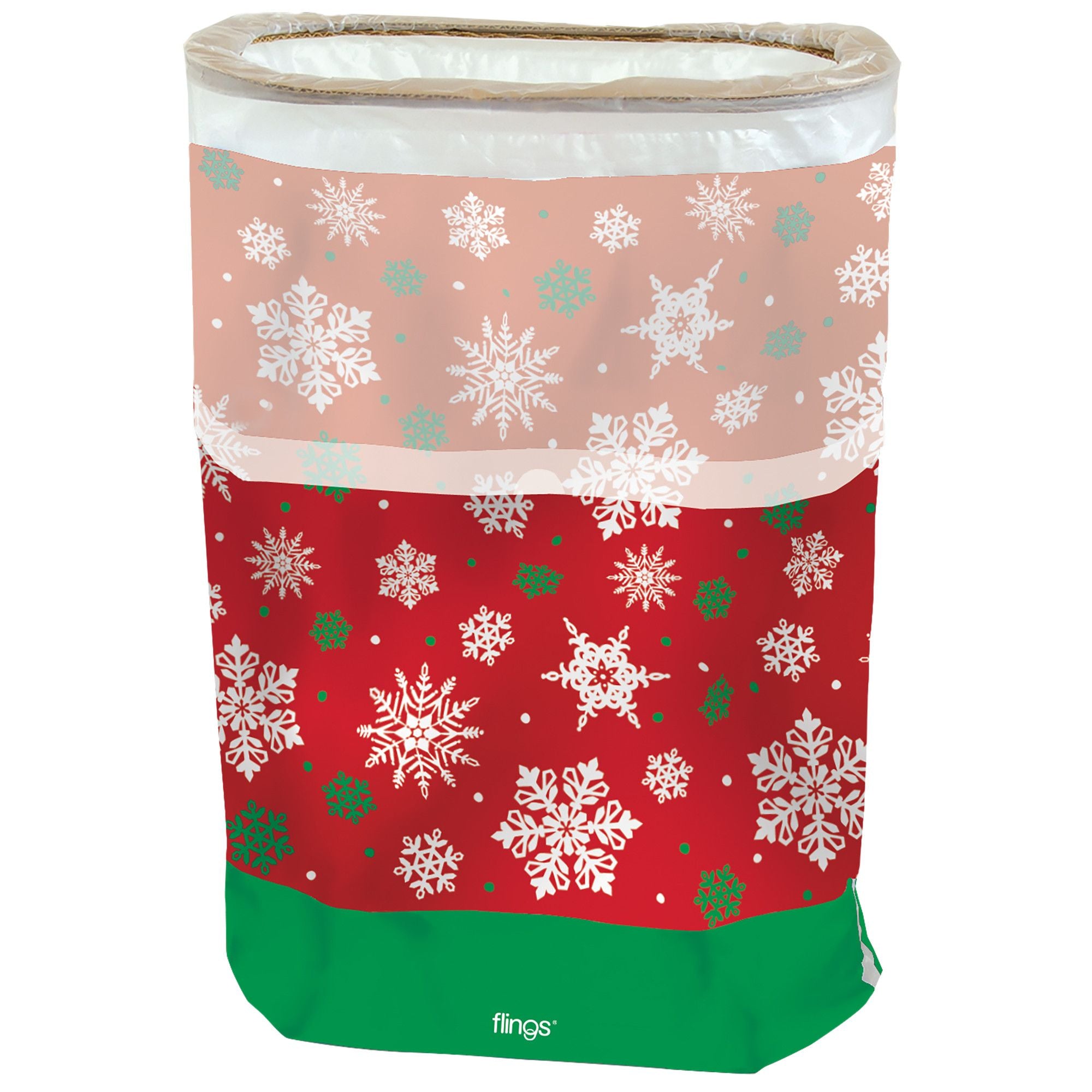 Christmas Snowflake Pop-Up Trash Bin, 13gal