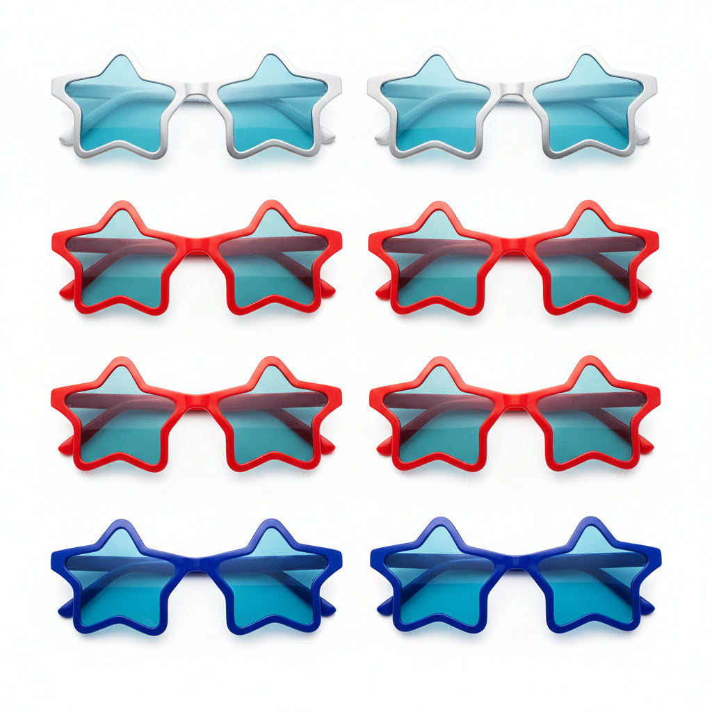 Child Patriotic Red, White & Blue Star Sunglasses 12ct