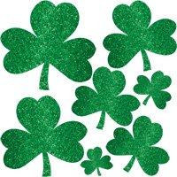 Glitter Shamrock Cutouts 10ct