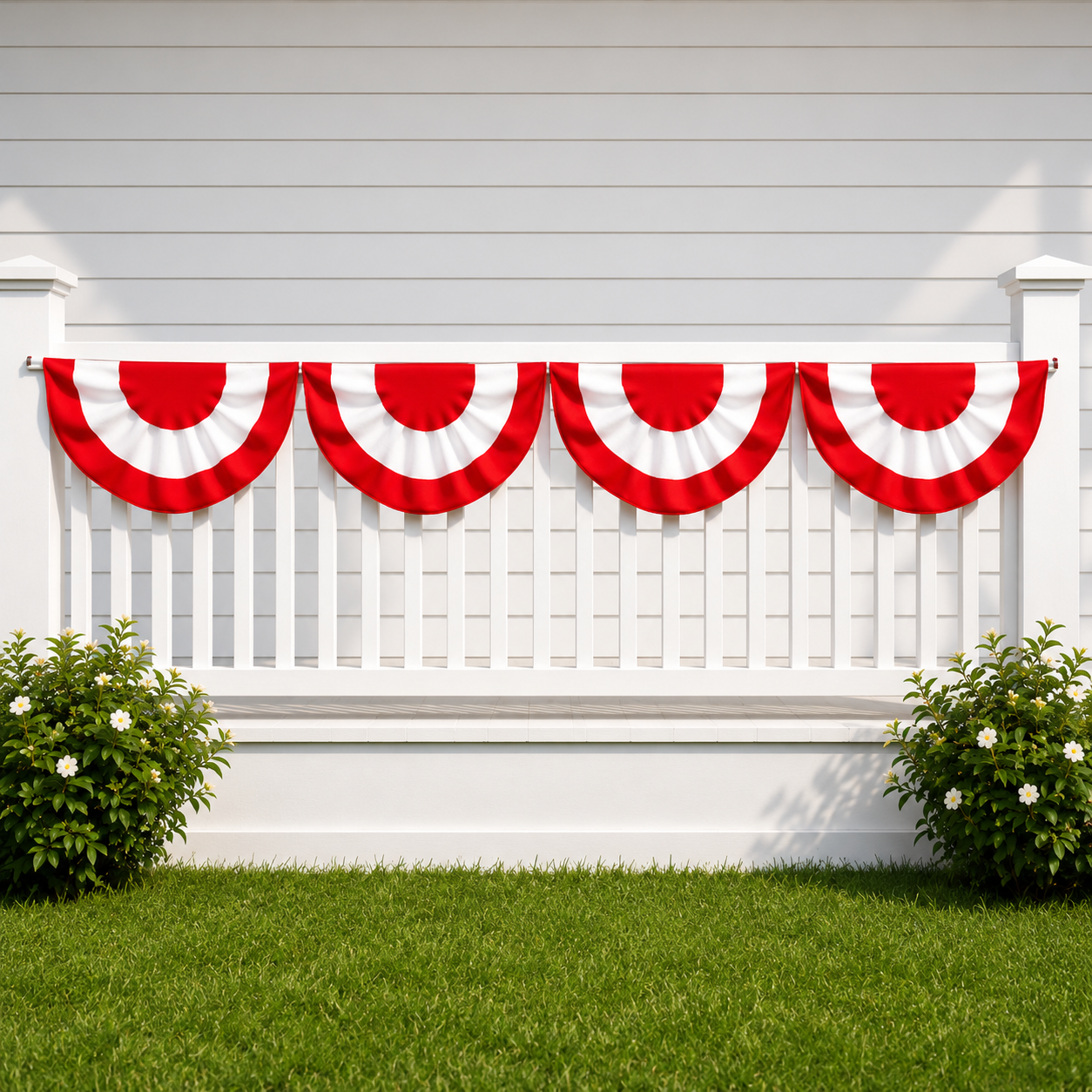 Red & White Bunting Garland