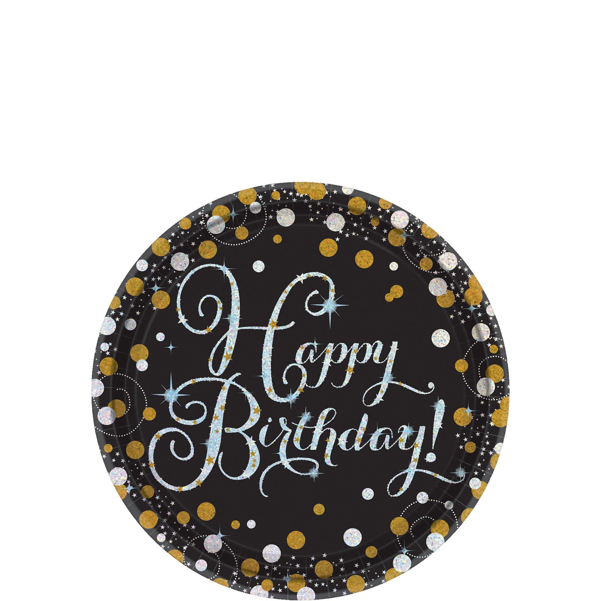 Prismatic Birthday Dessert Plates 8ct - Sparkling Celebration