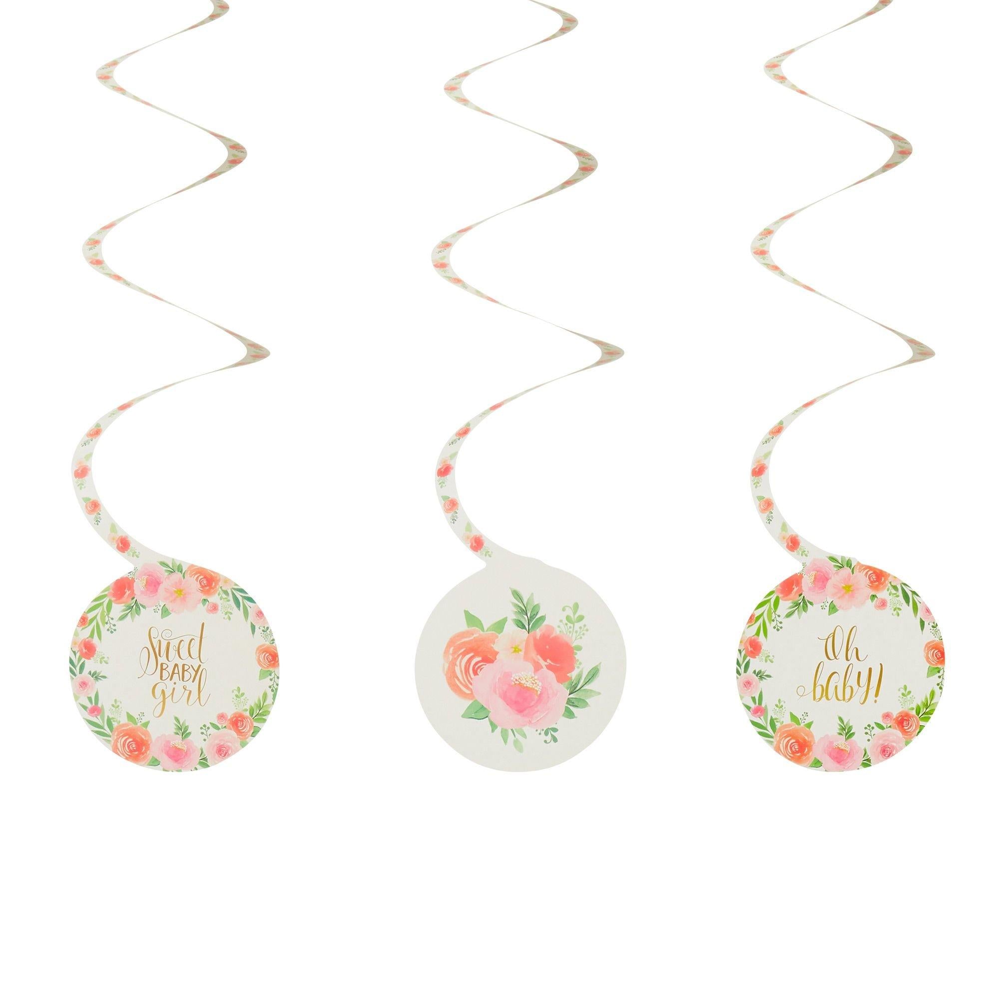 Floral Baby Swirl Decorations 12ct
