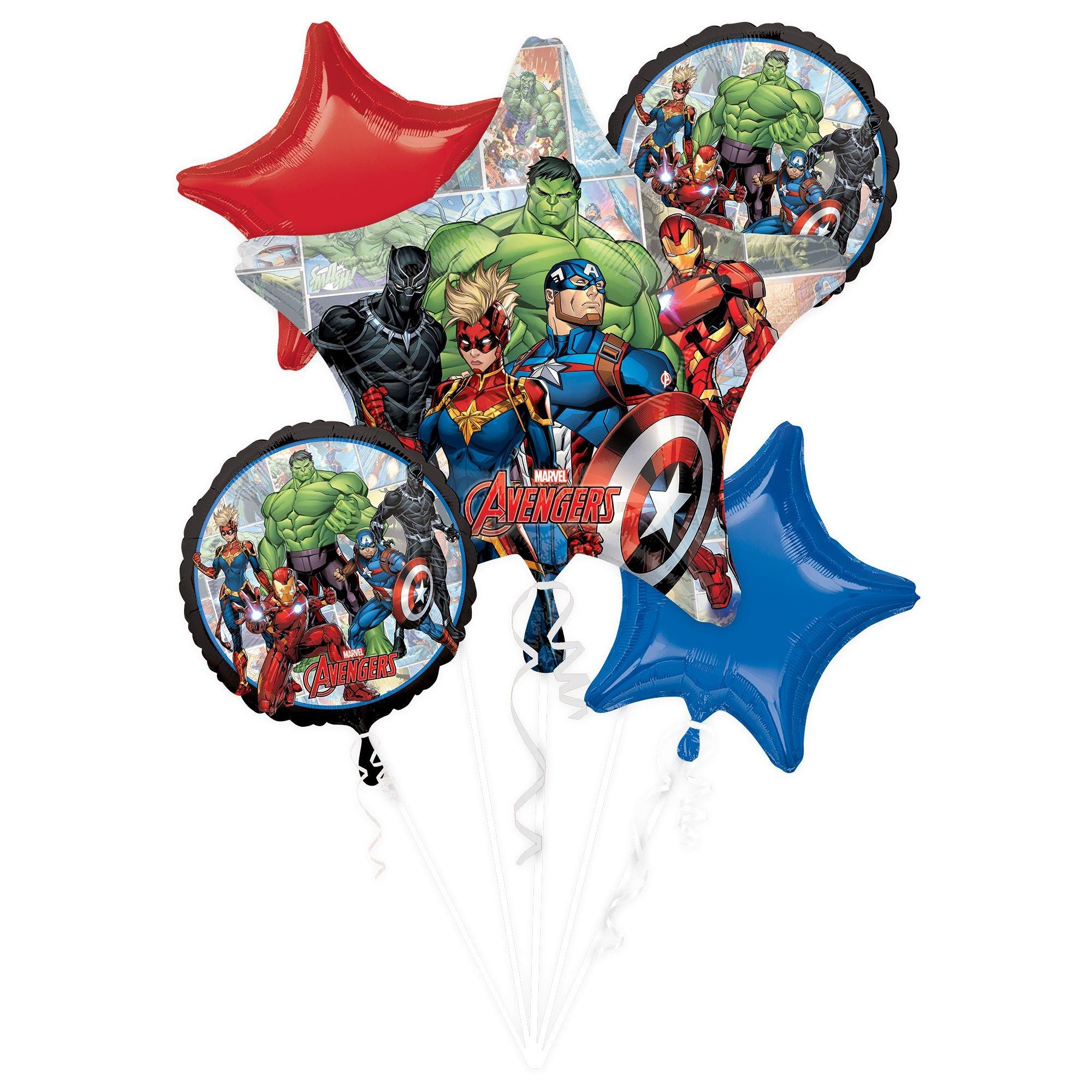The Avengers Unite Foil Balloon Bouquet, 5pc - Marvel