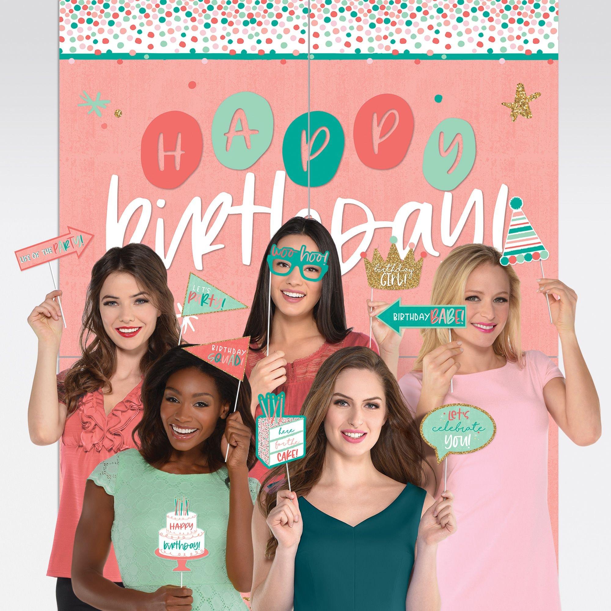 Happy Cake Day Birthday Photo Booth Kit 16pc