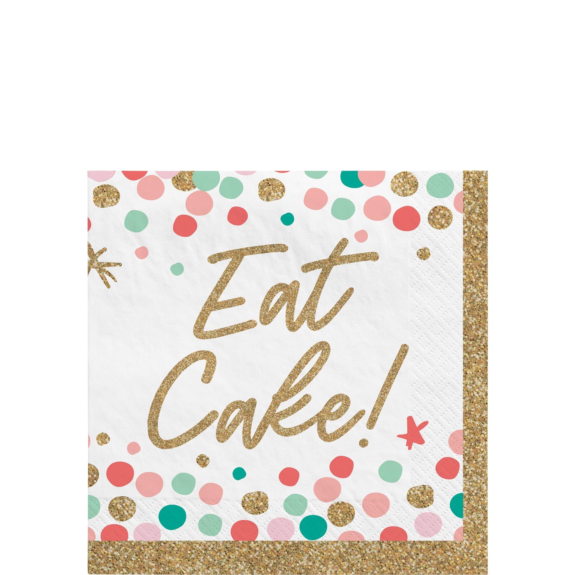 Wish Big Eat Cake Beverage Napkins, 5in, 36ct