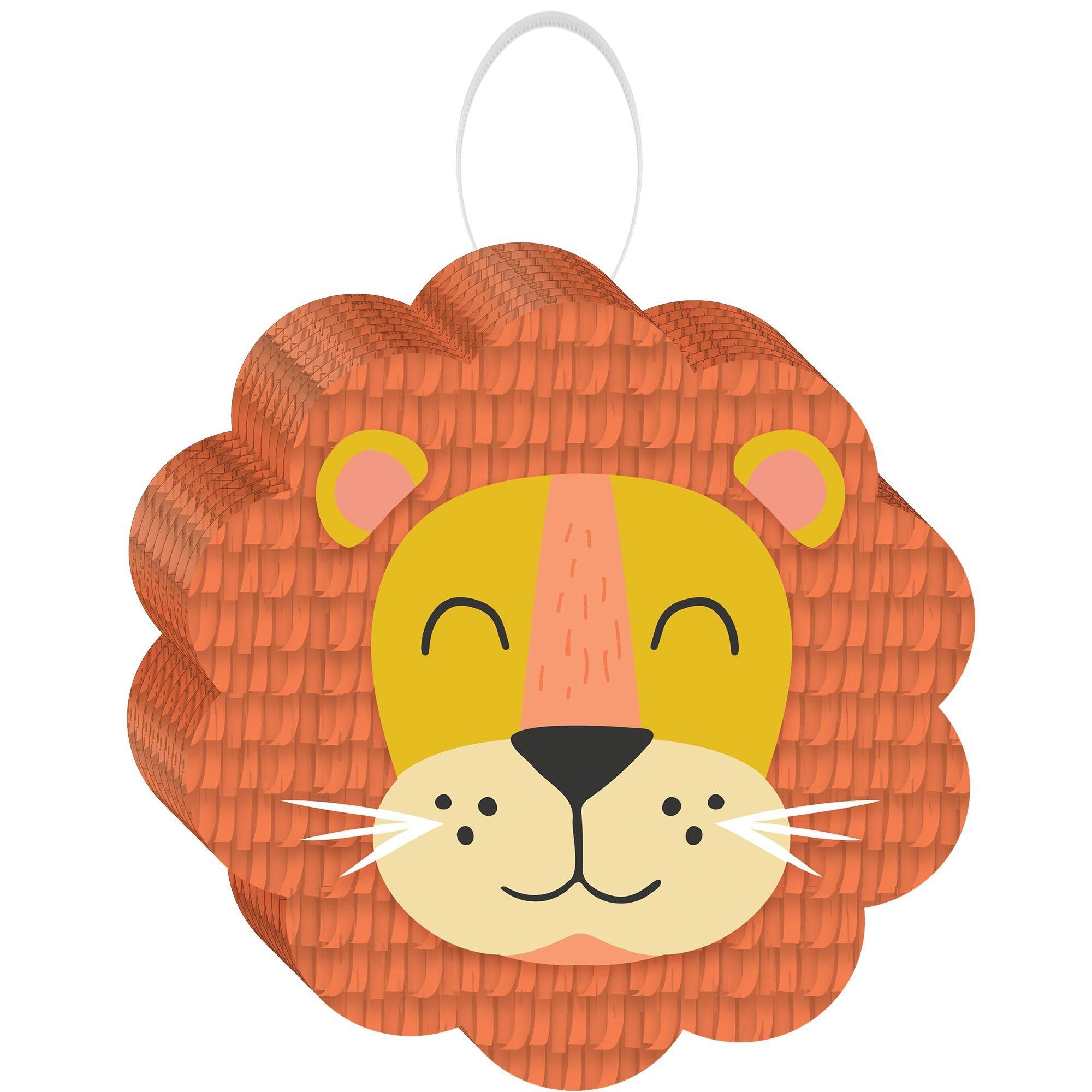Mini Get Wild Lion Cardstock & Tissue Paper Pinata Decoration, 7in x 7in