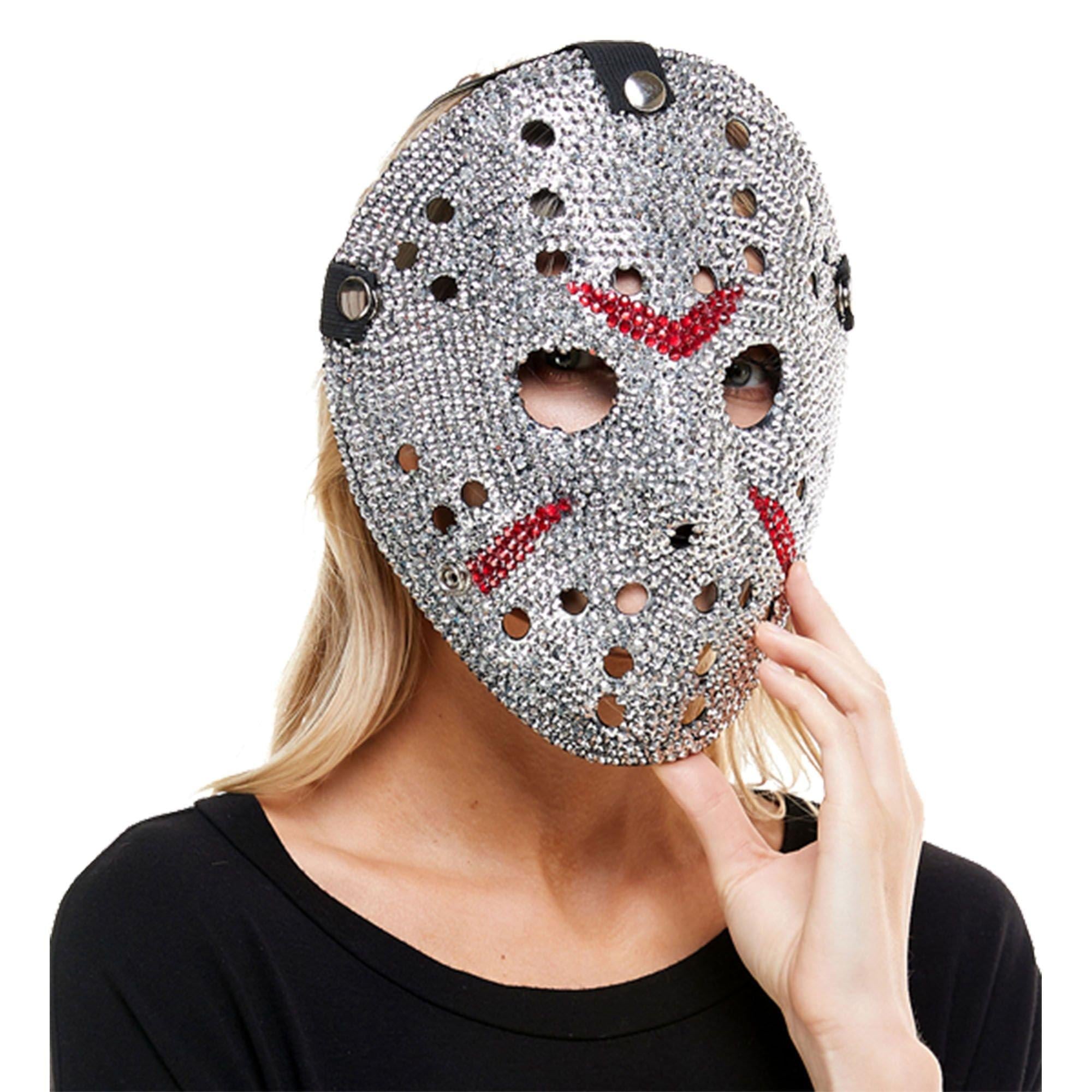 Rhinestone-Covered Hockey Mask