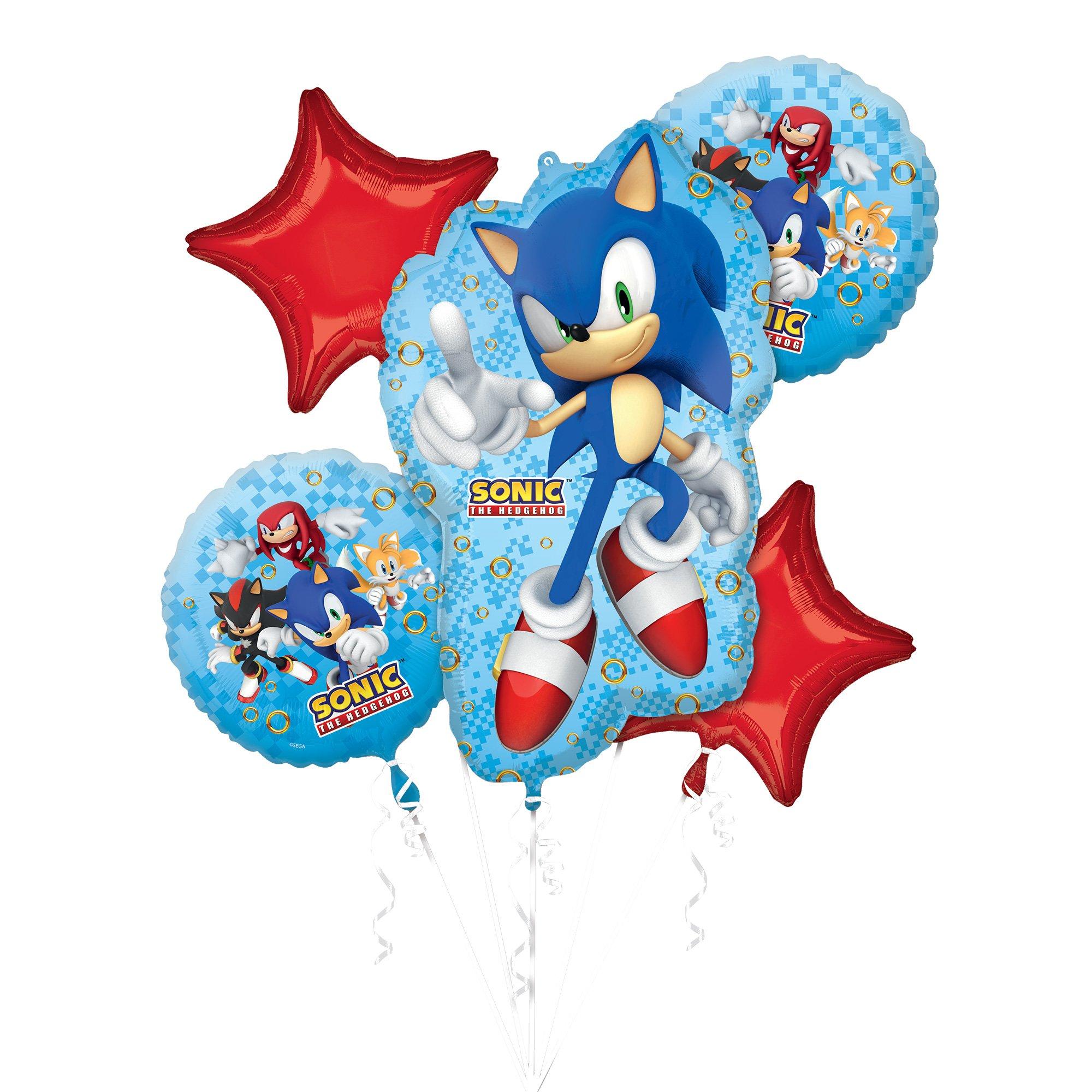 Sonic the Hedgehog 2 Foil Balloon Bouquet, 5pc