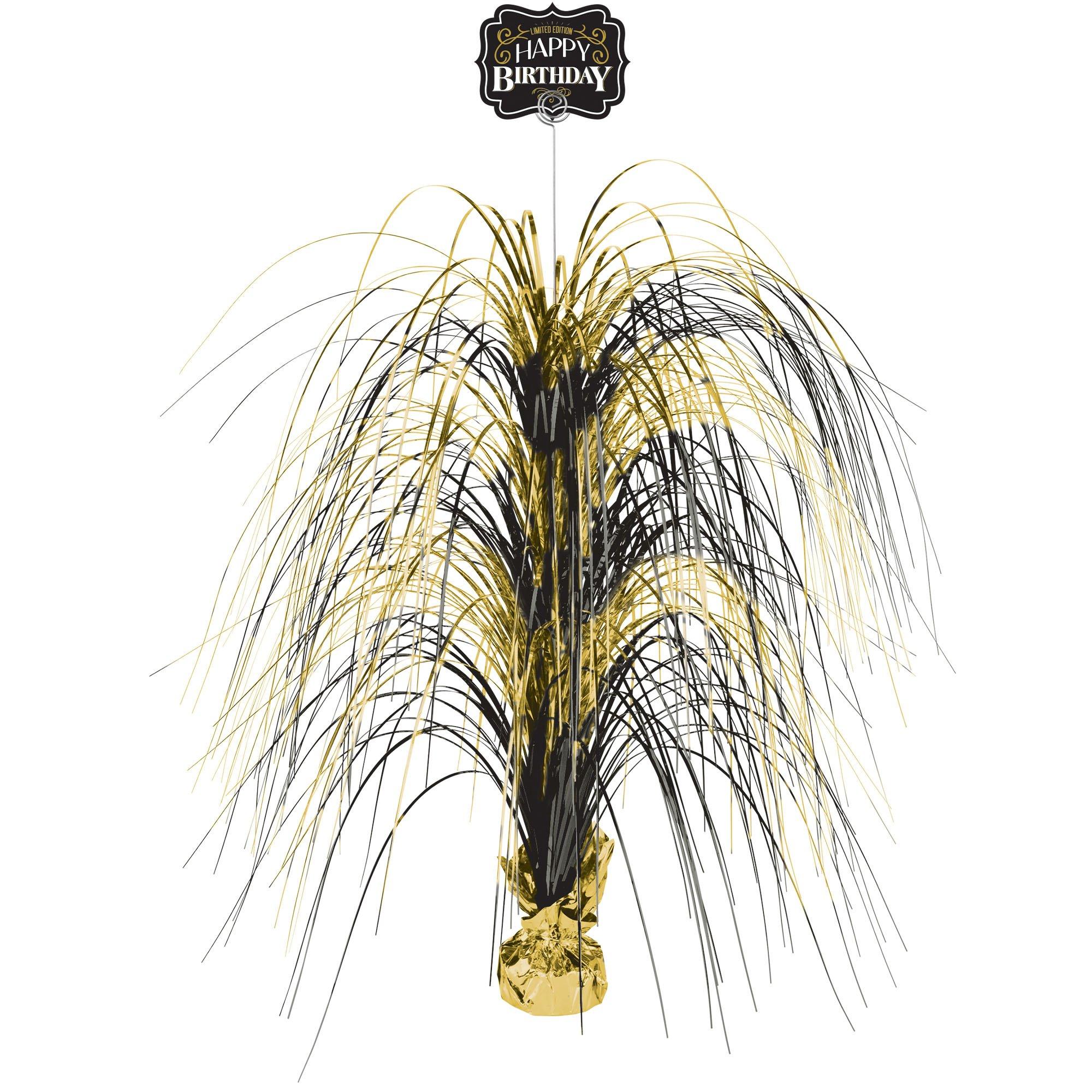 Black & Gold Better With Age Foil & Plastic Spray Centerpiece, 28in