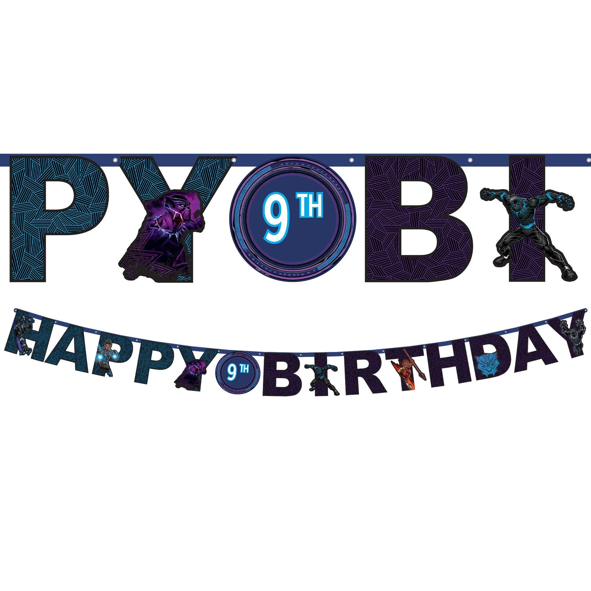 Customizable Black Panther Wakanda Forever Cardstock Birthday Letter Banner