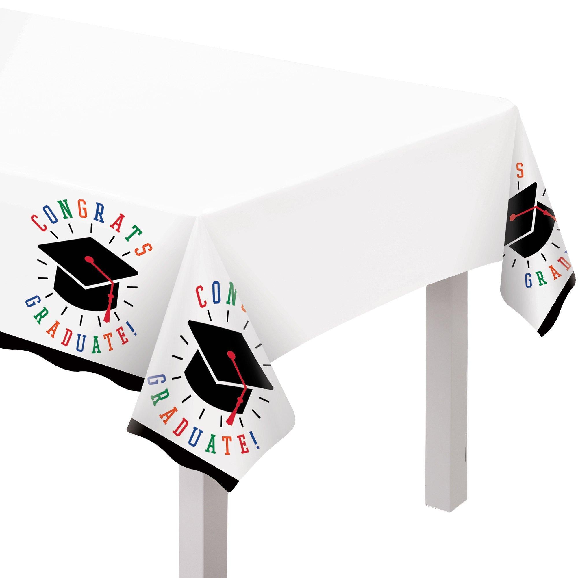 Day to Celebrate Graduation Plastic Table Covers, 54in x 84in, 3ct