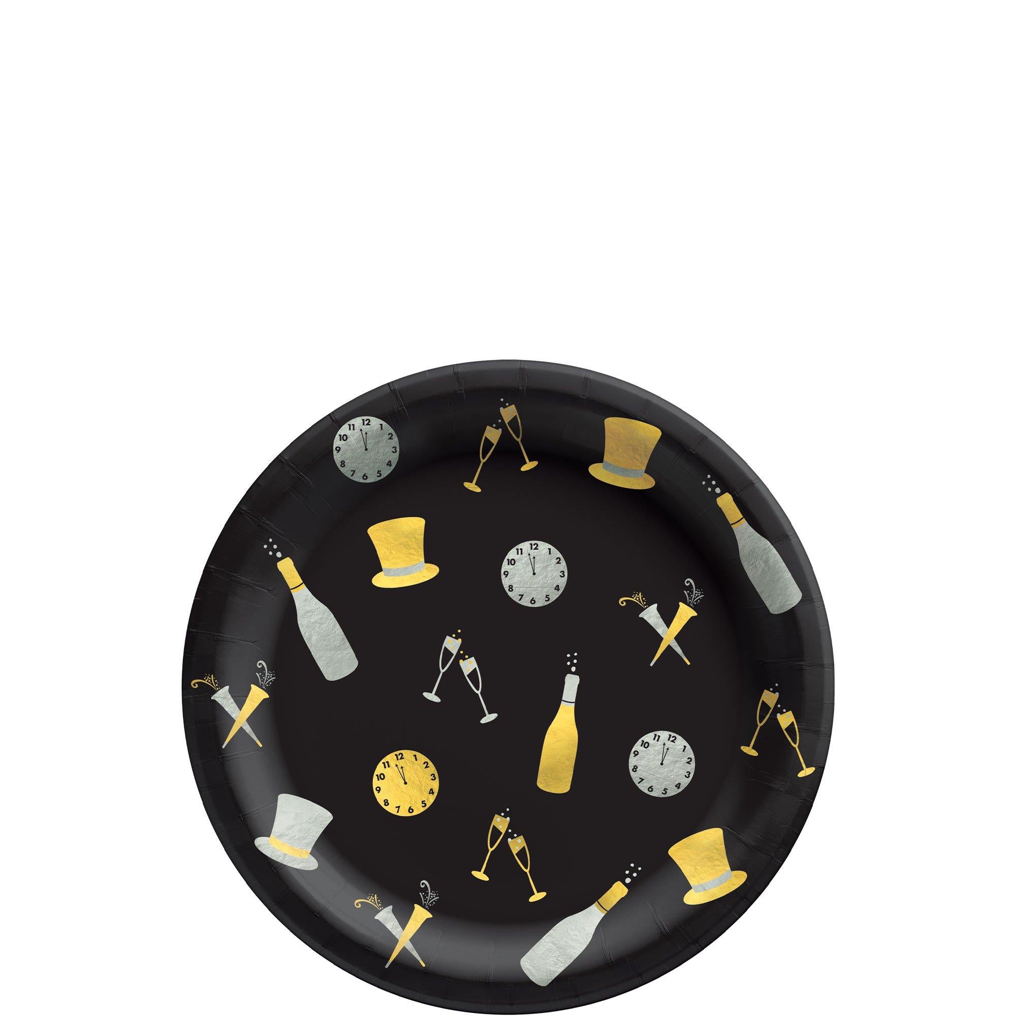 Bubbly This Way New Year's Eve Paper Dessert Plates, 6.5in, 50ct