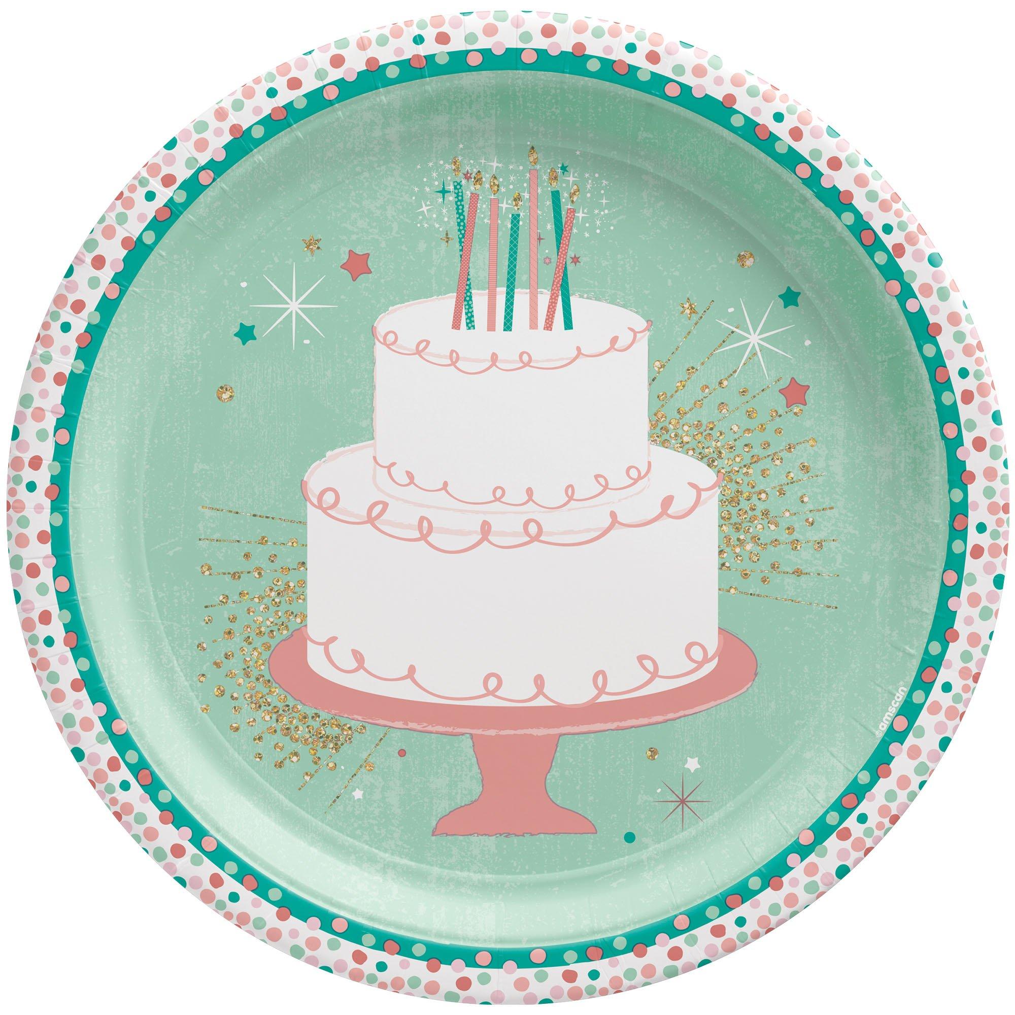 Happy Cake Day Paper Dinner Plates, 10.5in, 8ct