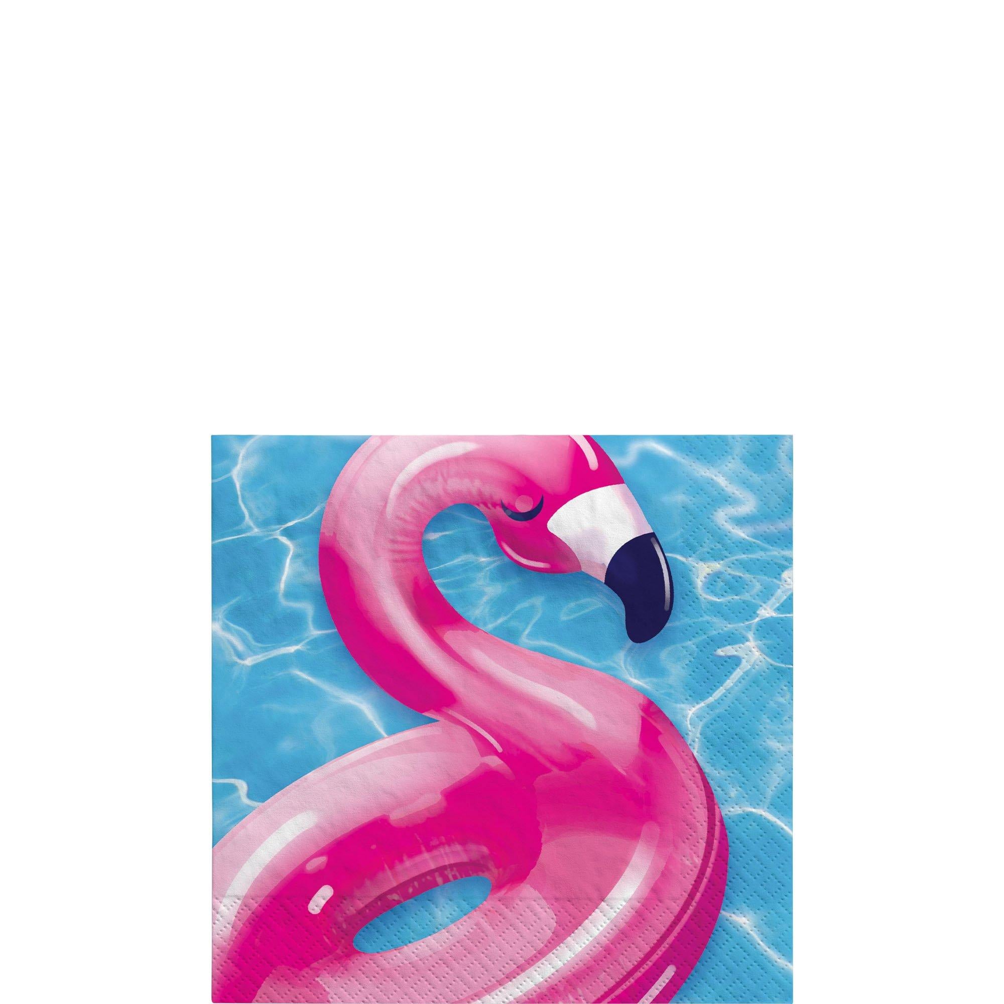 Cool Pool Party Flamingo Paper Beverage Napkins, 5in, 40ct