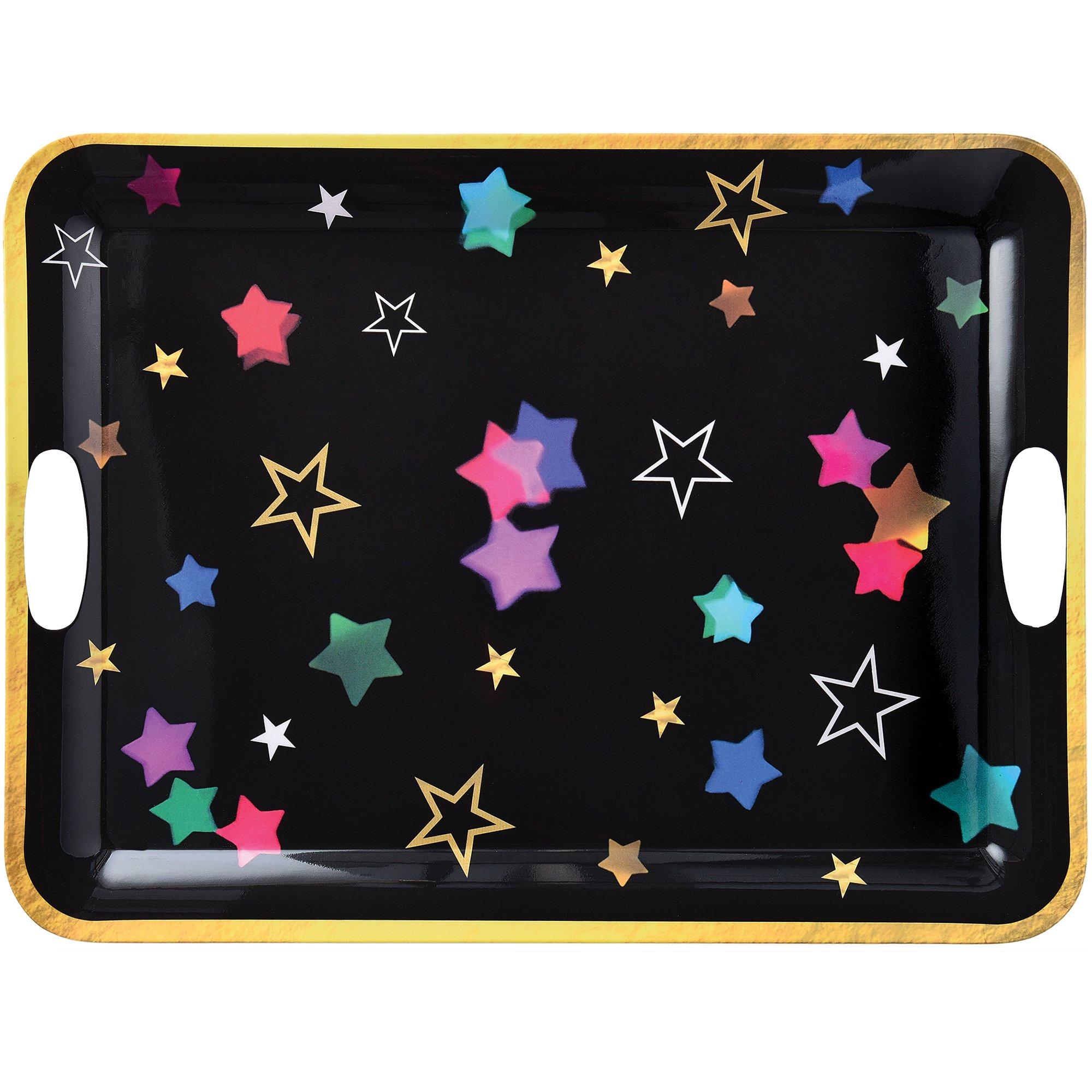 Starlight New Year??s Eve Melamine Serving Tray, 19.68in x 14.3in