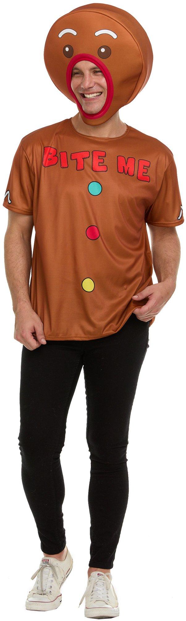 Adult Gingerbread Man T-shirt & Mask Costume Accessory Kit