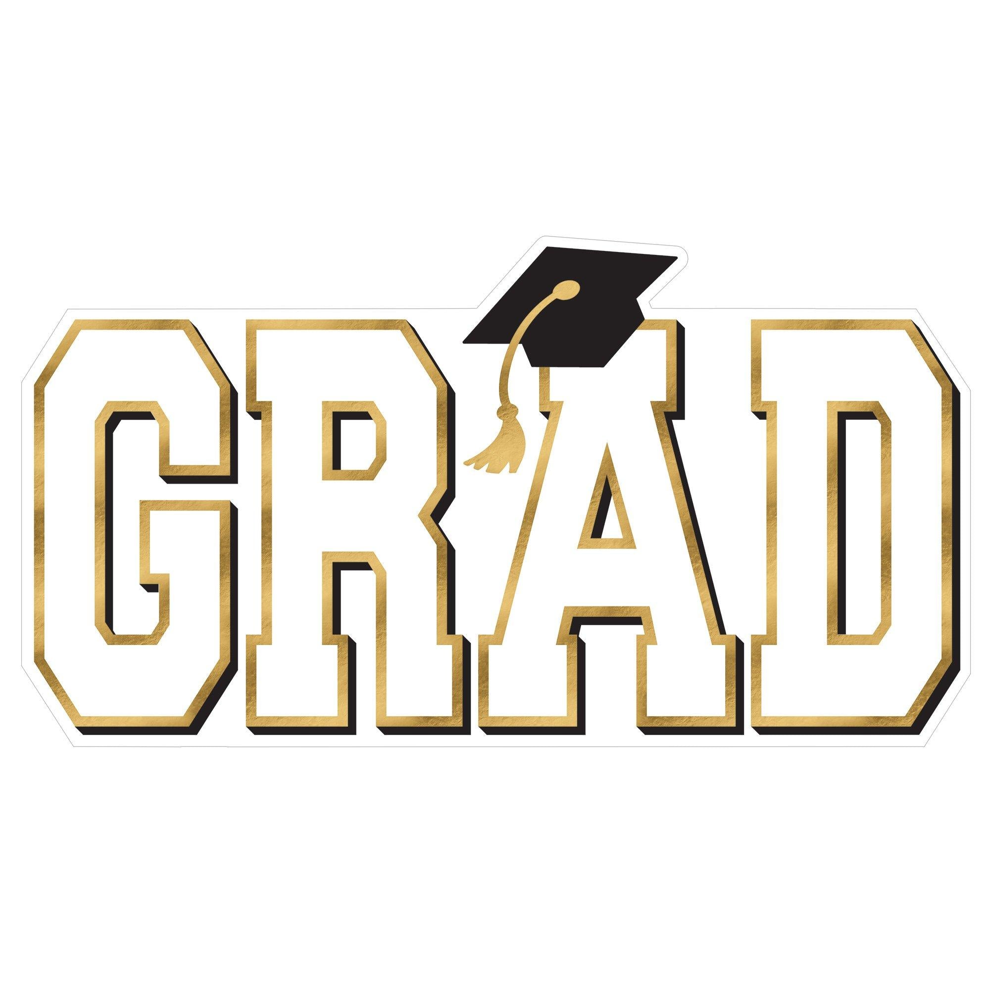 White Giant Graduation Cutout, 28in x 15in