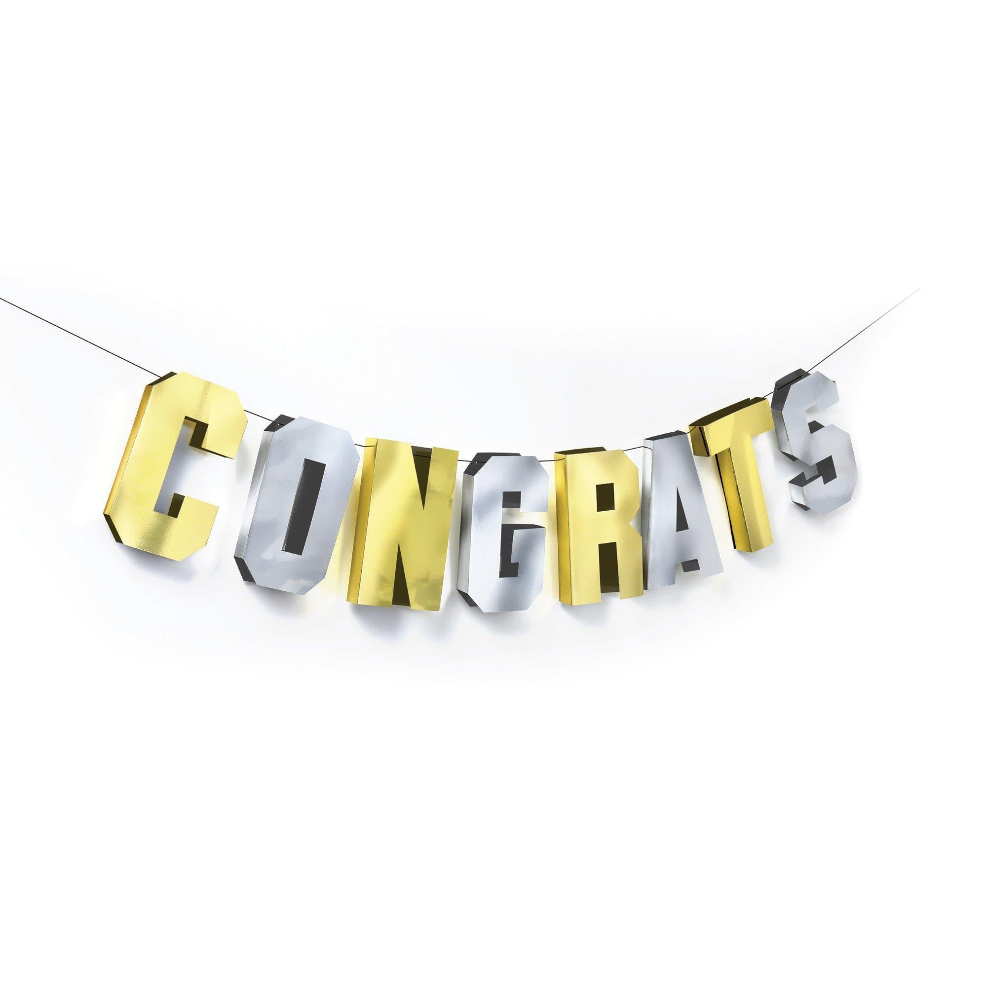 Congrats Grad Dimensional Letter Banner
