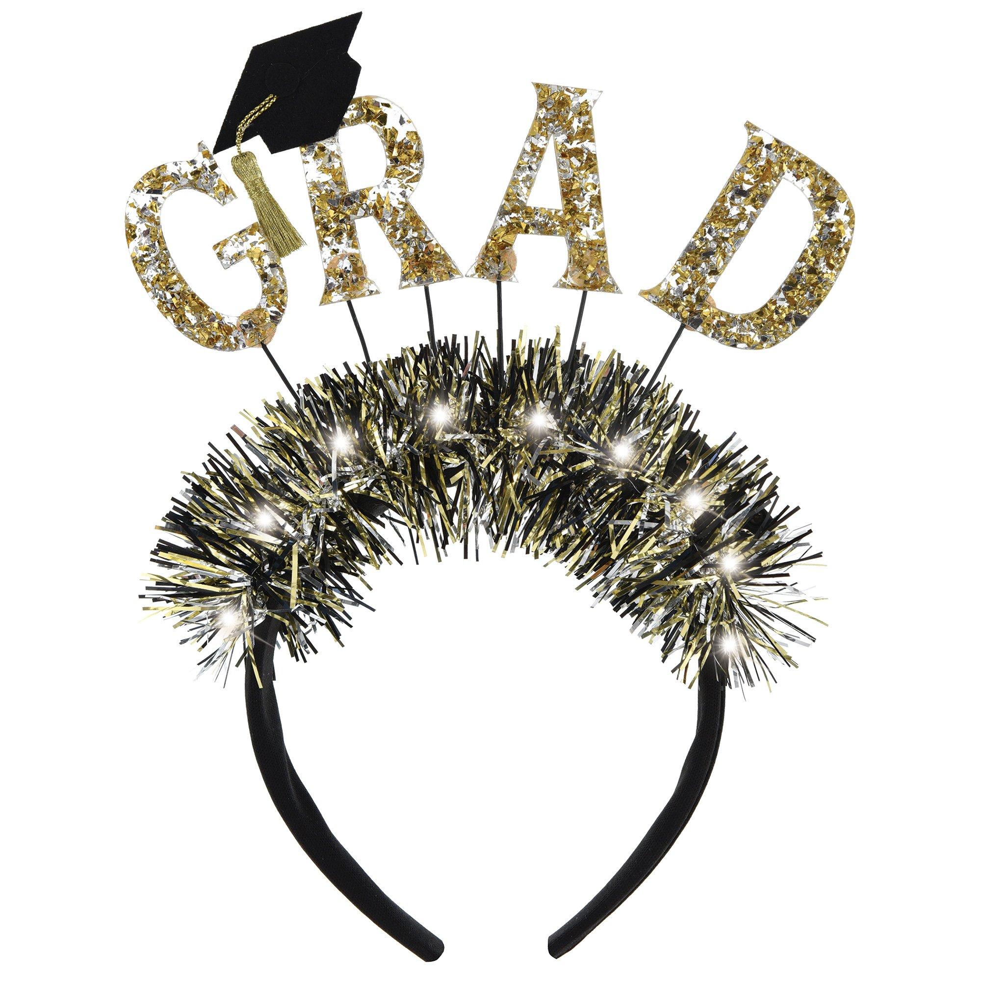 Grad Light-Up Headband, Black Silver & Gold, 1 pc