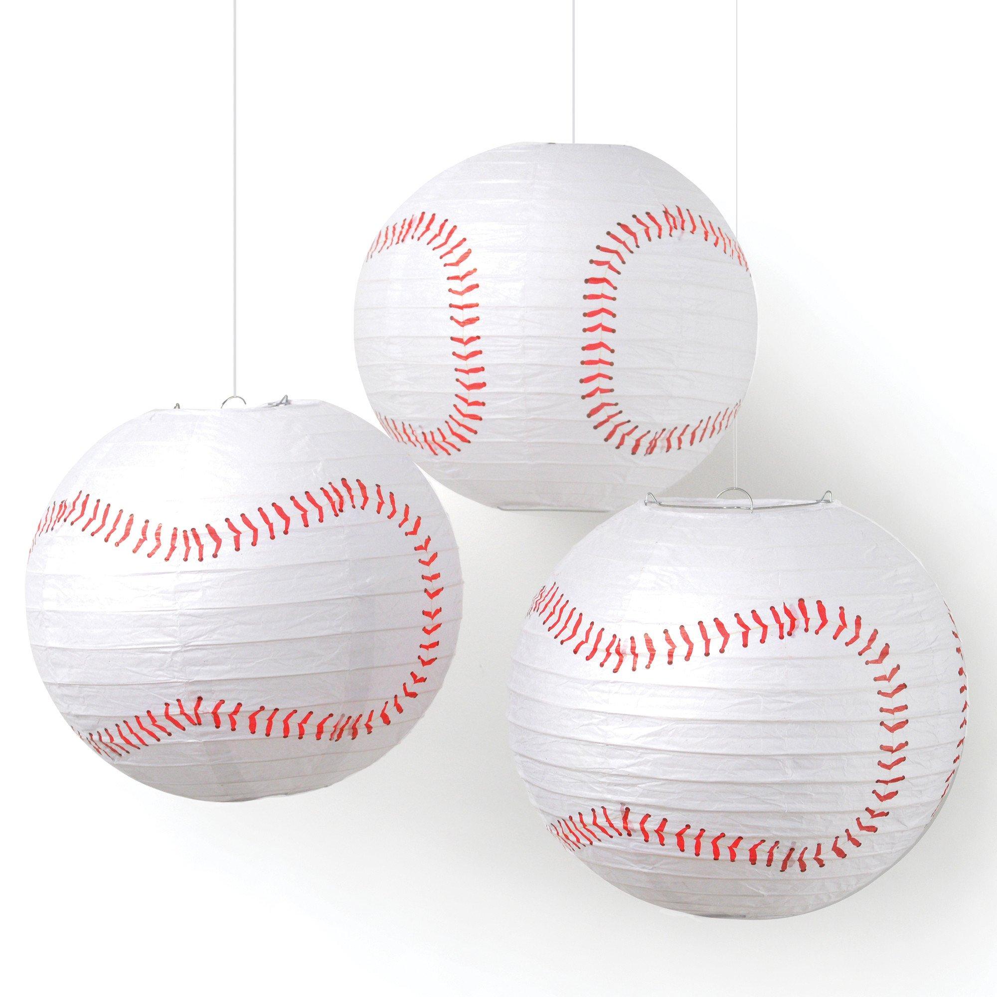 Baseball Paper Lanterns 3ct