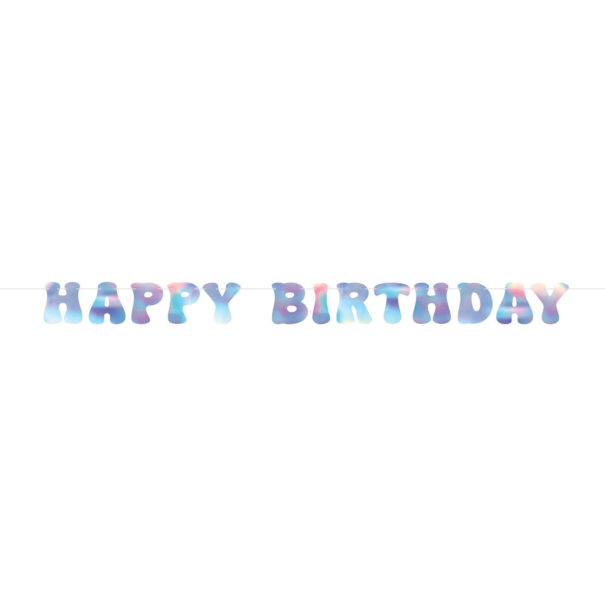 Happy Birthday Iridescent Banner