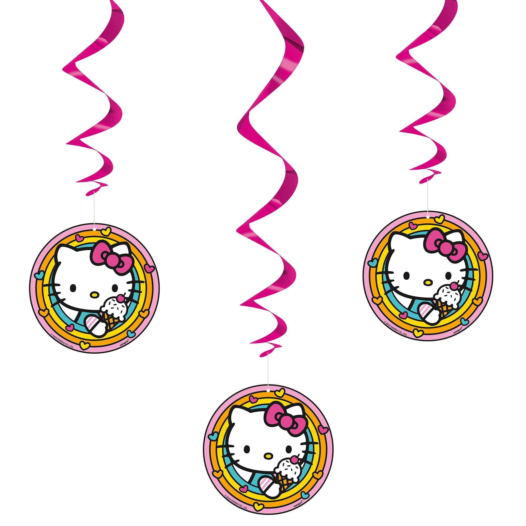 Hello Kitty Swirl Decorations, 3ct - Sanrio