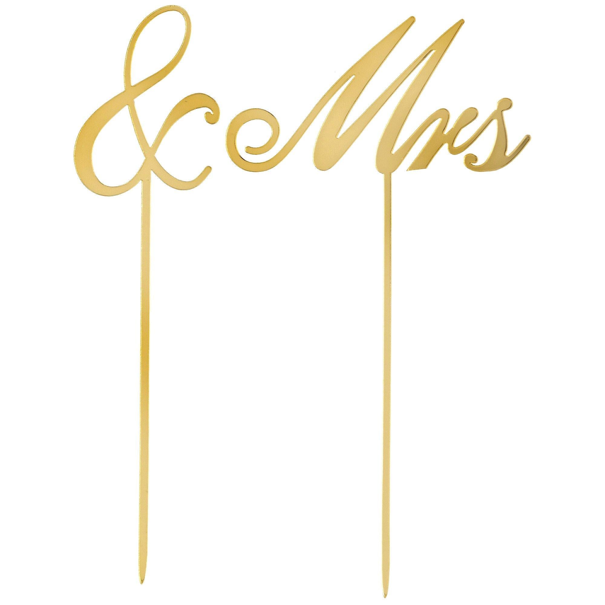 Mrs. & Gold Cake Toppers 2ct