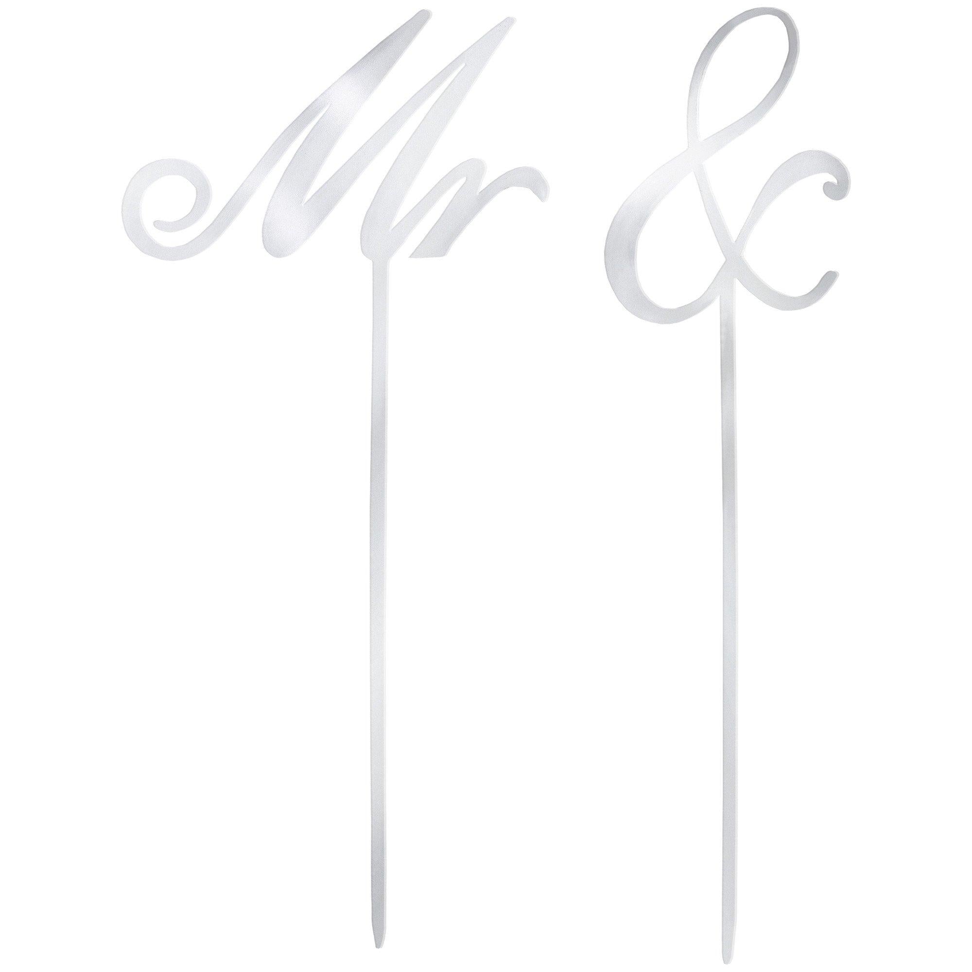 Mr. & Silver Cake Toppers 2ct