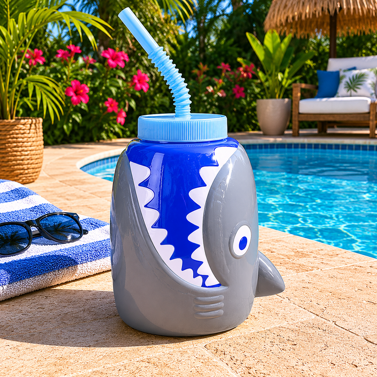 Shark Cup with Straw