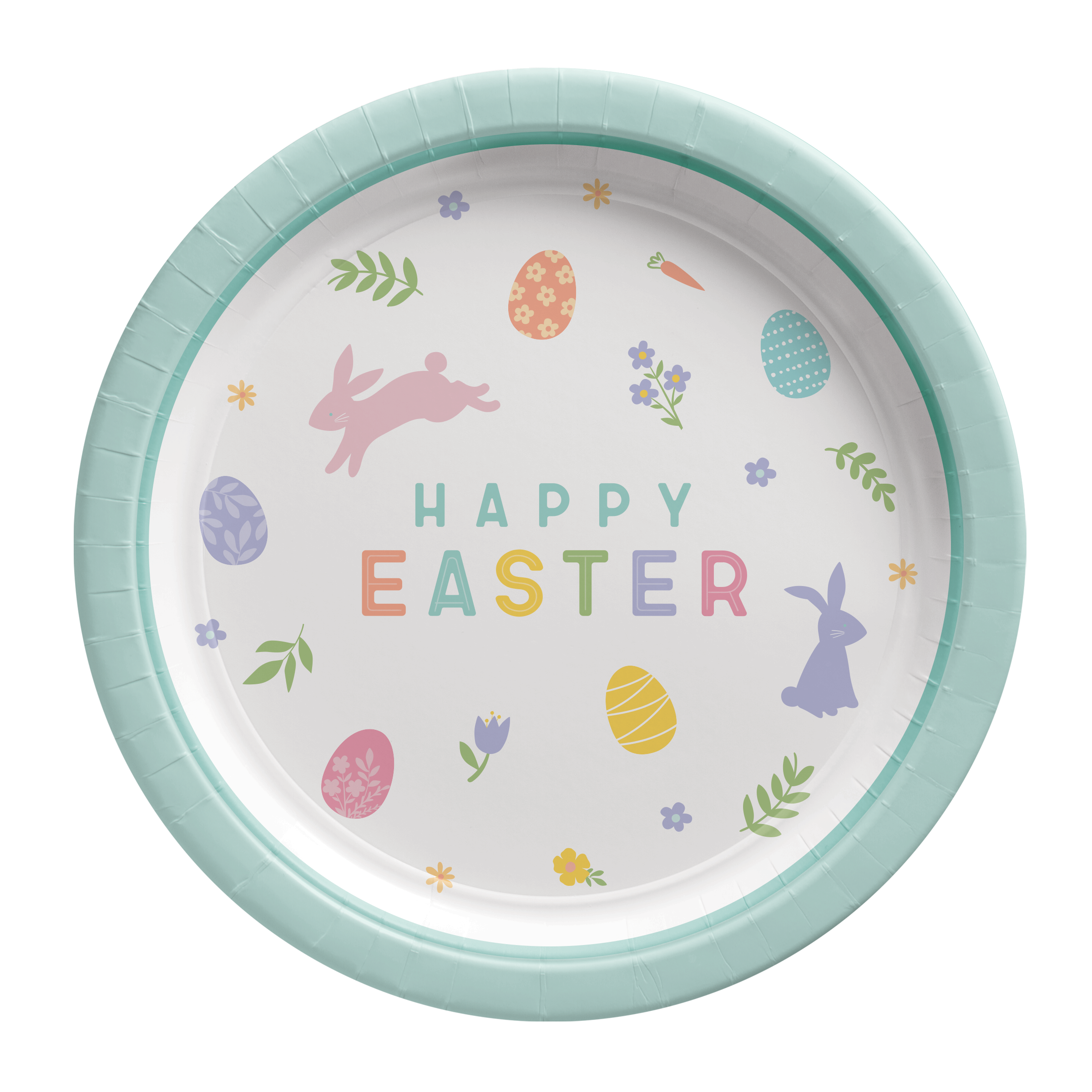 Happy Easter Round Paper Lunch Plates, 8ct