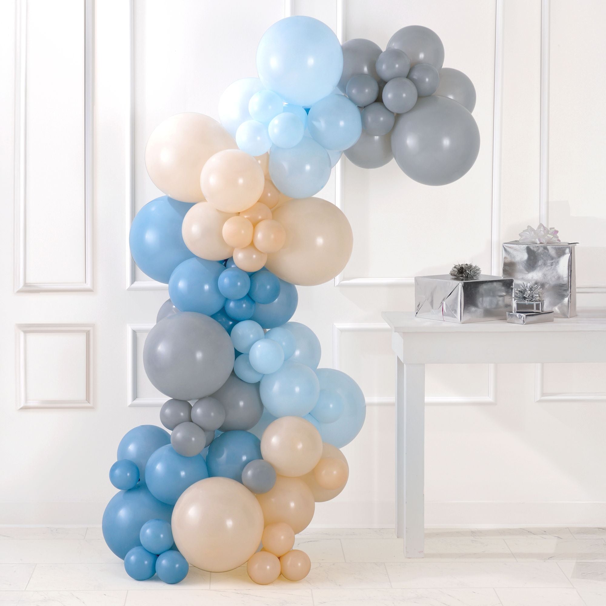 Air-Filled Latex Balloons Garland Muted Cools, 90pc