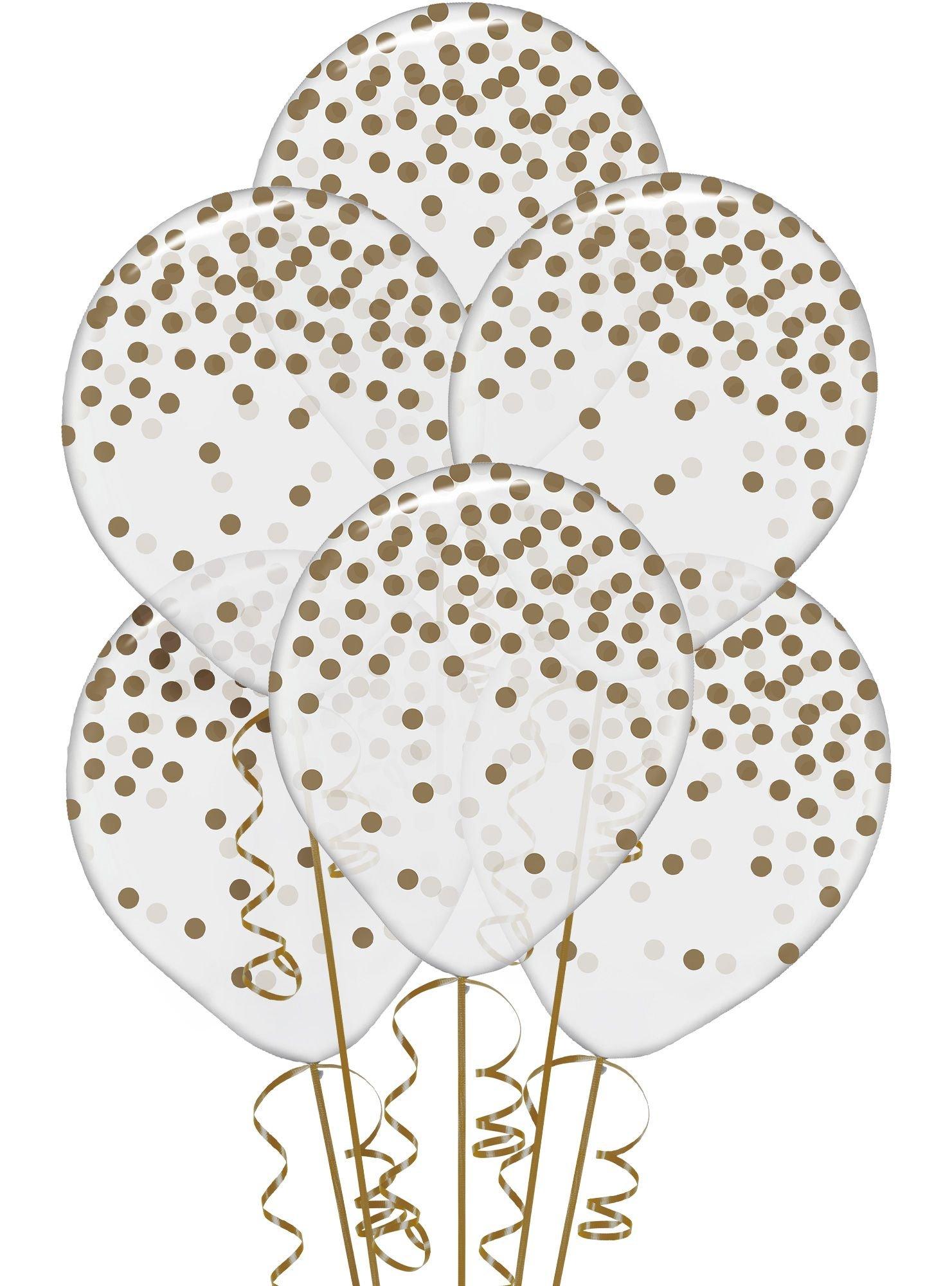 Transparent & Dot Balloons - 12in, 6ct, Assorted Colors