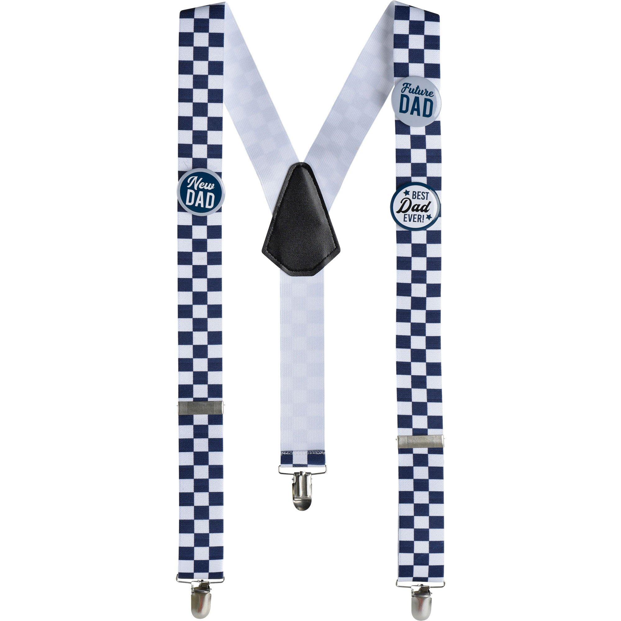 Checker Baby Shower Suspenders, Assorted Colors