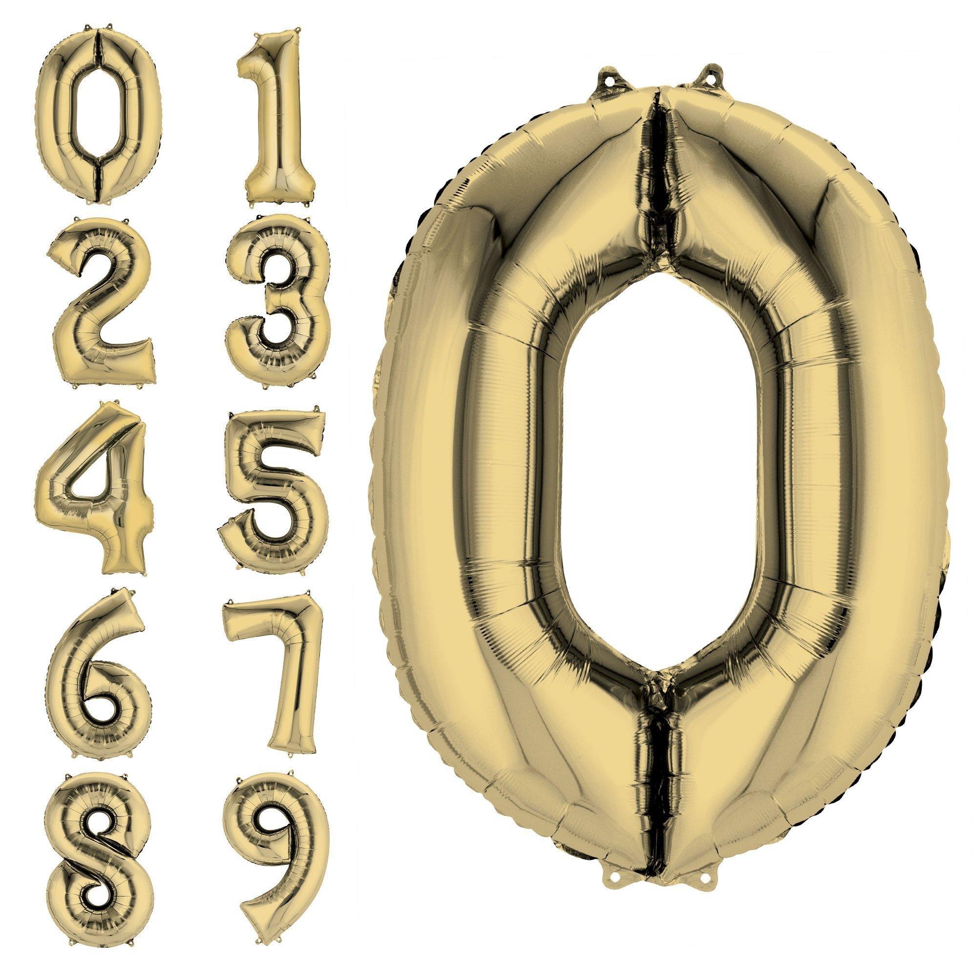 34in Number (0-9) Balloon, Assorted Colors