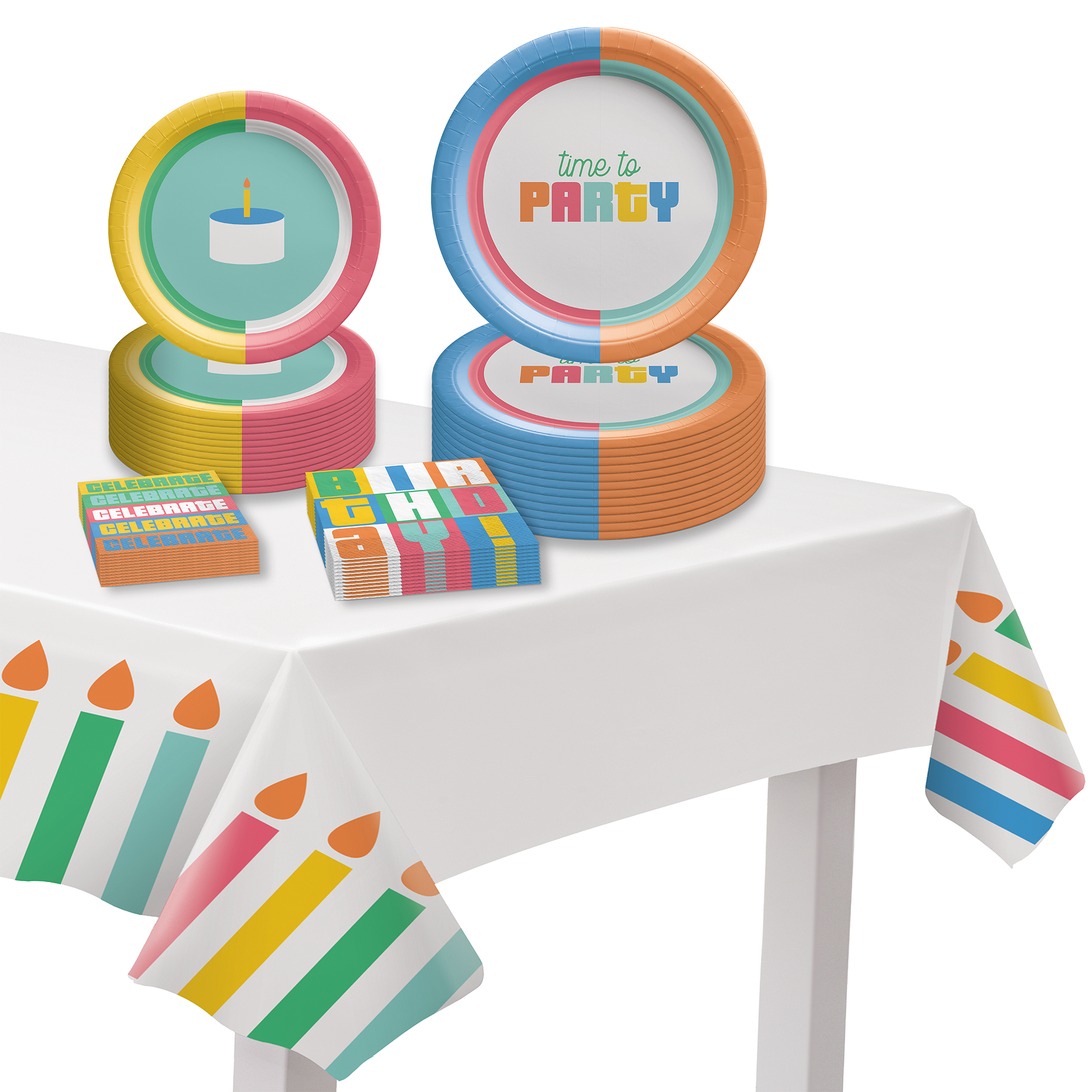 Colorful Collage Birthday Party Kit for 8 Guests